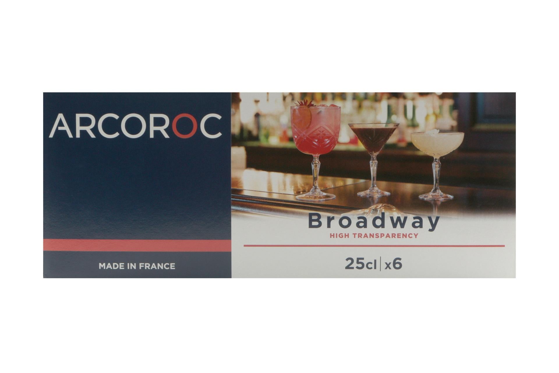 Arcoroc Broadway Calice Coppa 25 cl - H.138 mm Ø115 mm In Vetro Trasparente - Set 6 Pz 8
