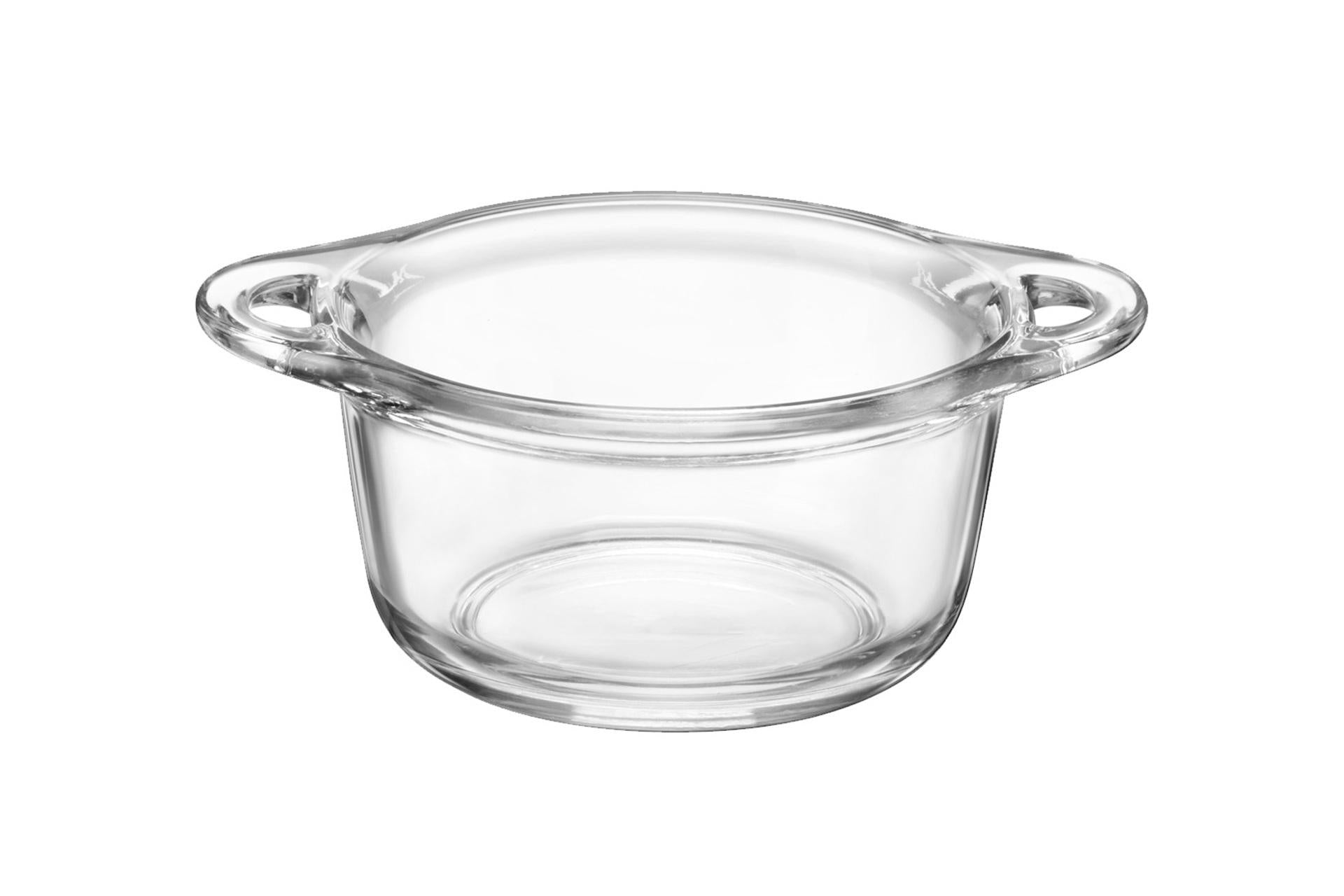 Bormioli Rocco Buffet Casseruola In Vetro Temperato 30 cl - Ø14 cm H.5.8 cm Con 2 Manici - Set 12 Pz