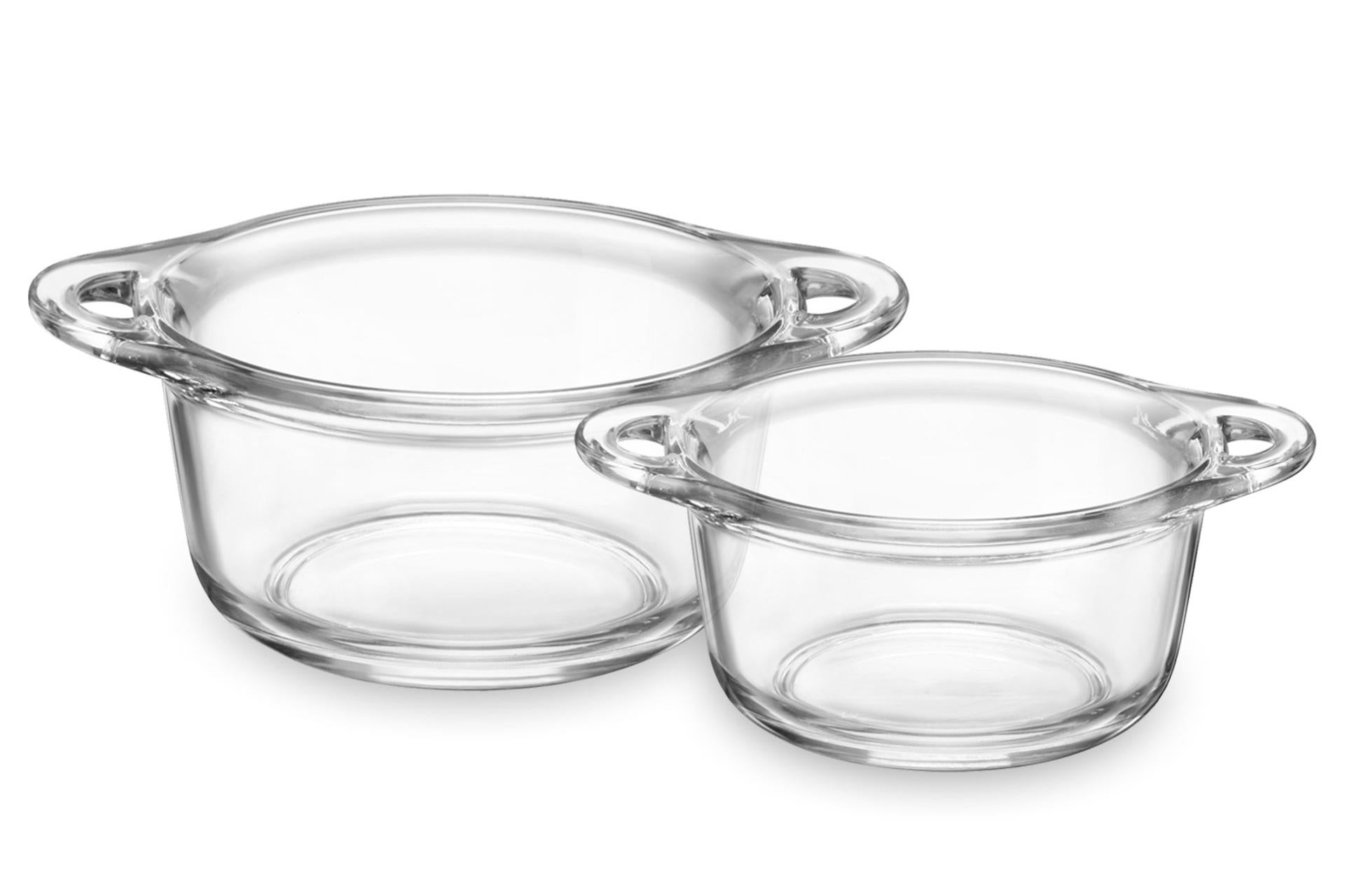 Bormioli Rocco Buffet Casseruola In Vetro Temperato 30 cl - Ø14 cm H.5.8 cm Con 2 Manici - Set 12 Pz