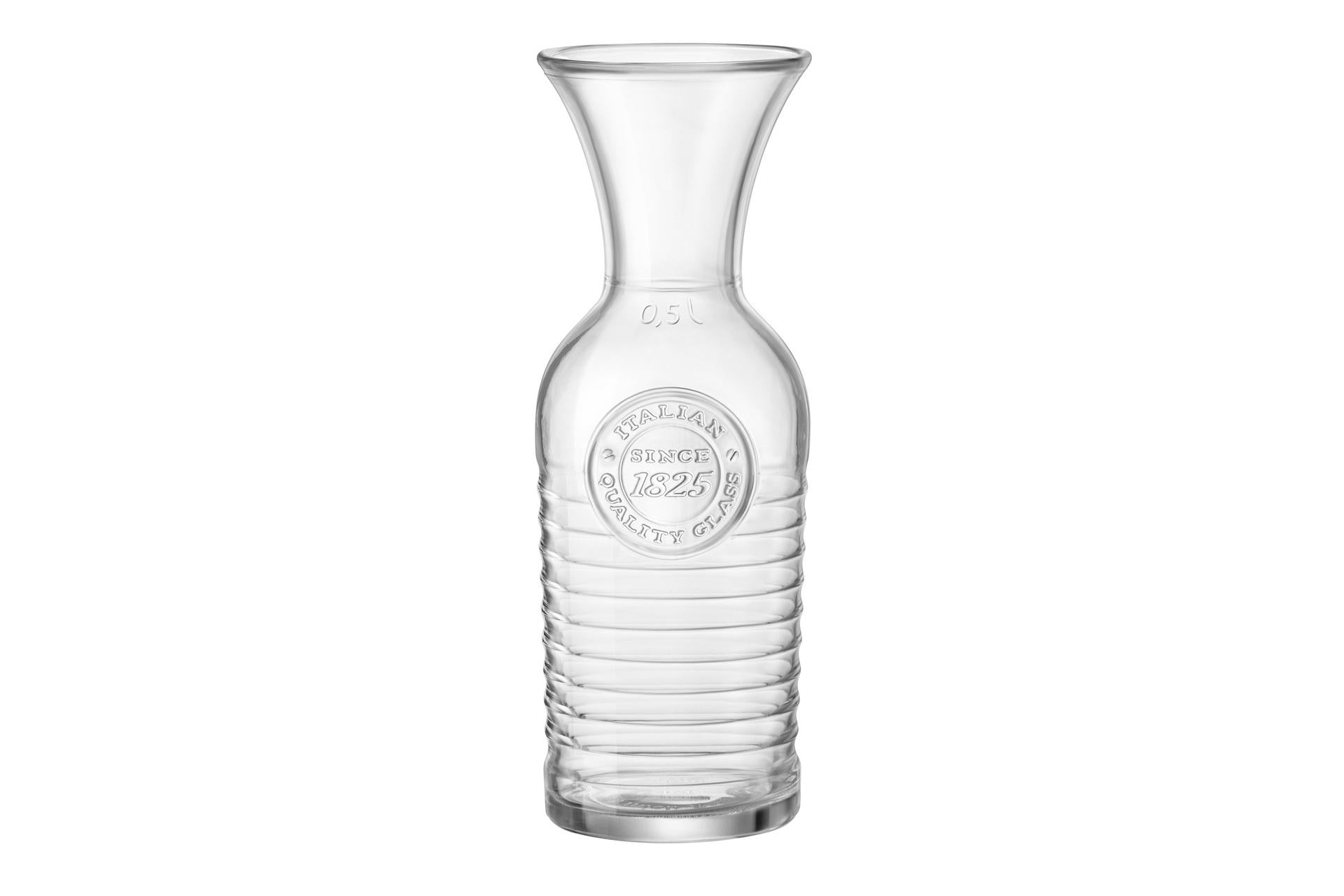 Bormioli Rocco Officina1825 Caraffa In Vetro 50 cl - H.22.7 cm Ø8.1 cm Vintage - Set 12 Pz