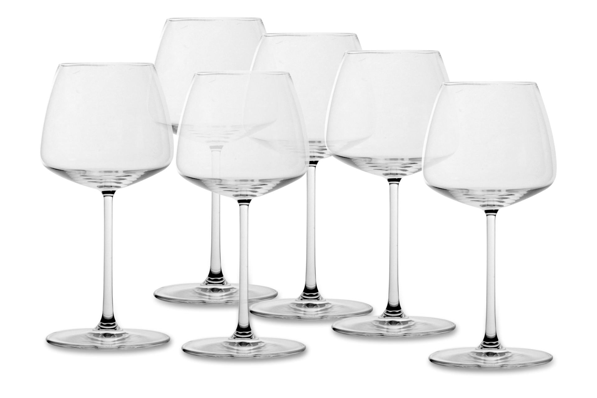 Pasabahce Mirage Elegant Set 6 Calici Vino Bianco 42.5 cl - Confezione Con Stelo Lungo e Design Geometrico - Set 6 Pz