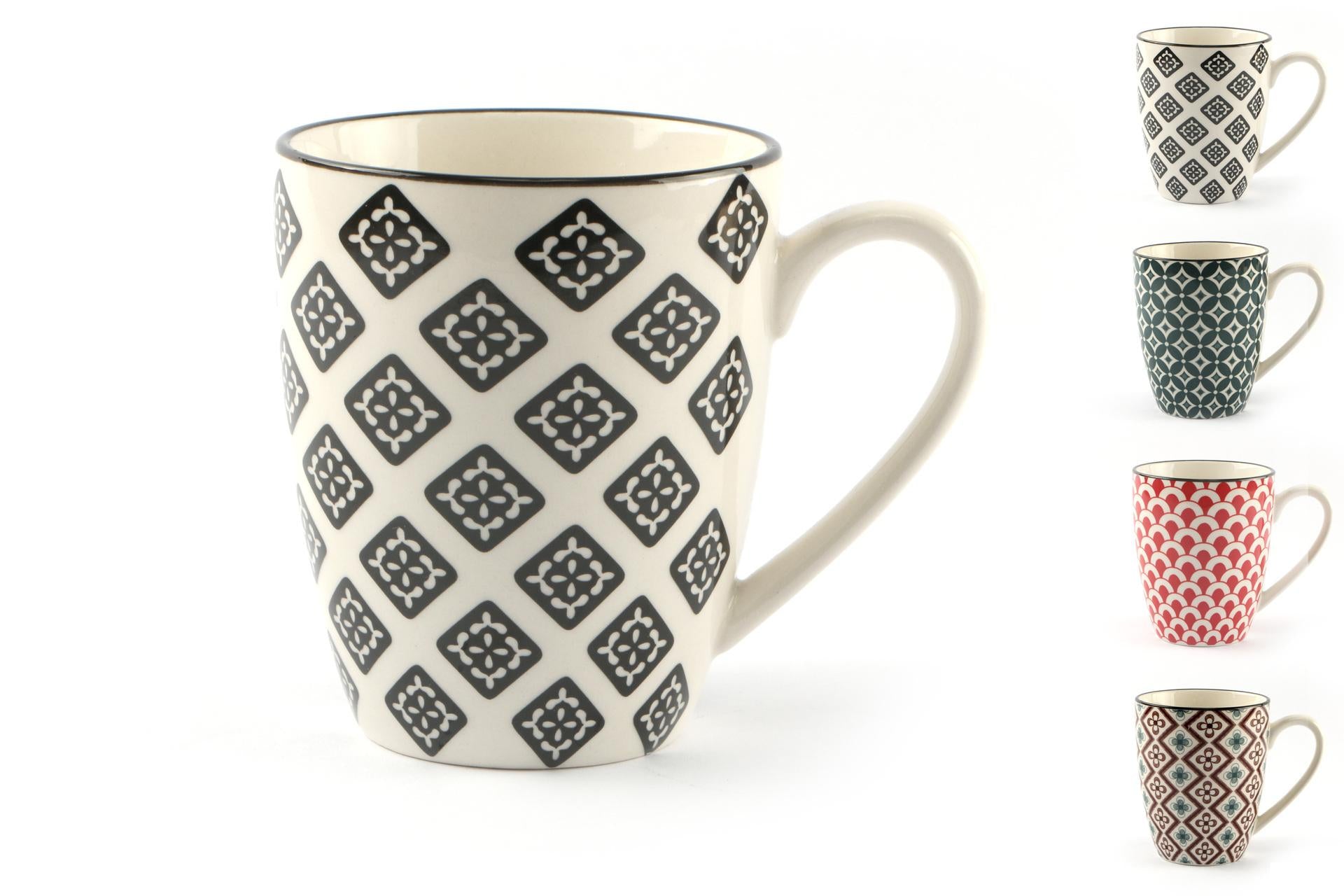 Import Tavola Professional Mosaik Tazza Mug In Stoneware - Decori Assortiti Arabeggianti - Set 8 Pz