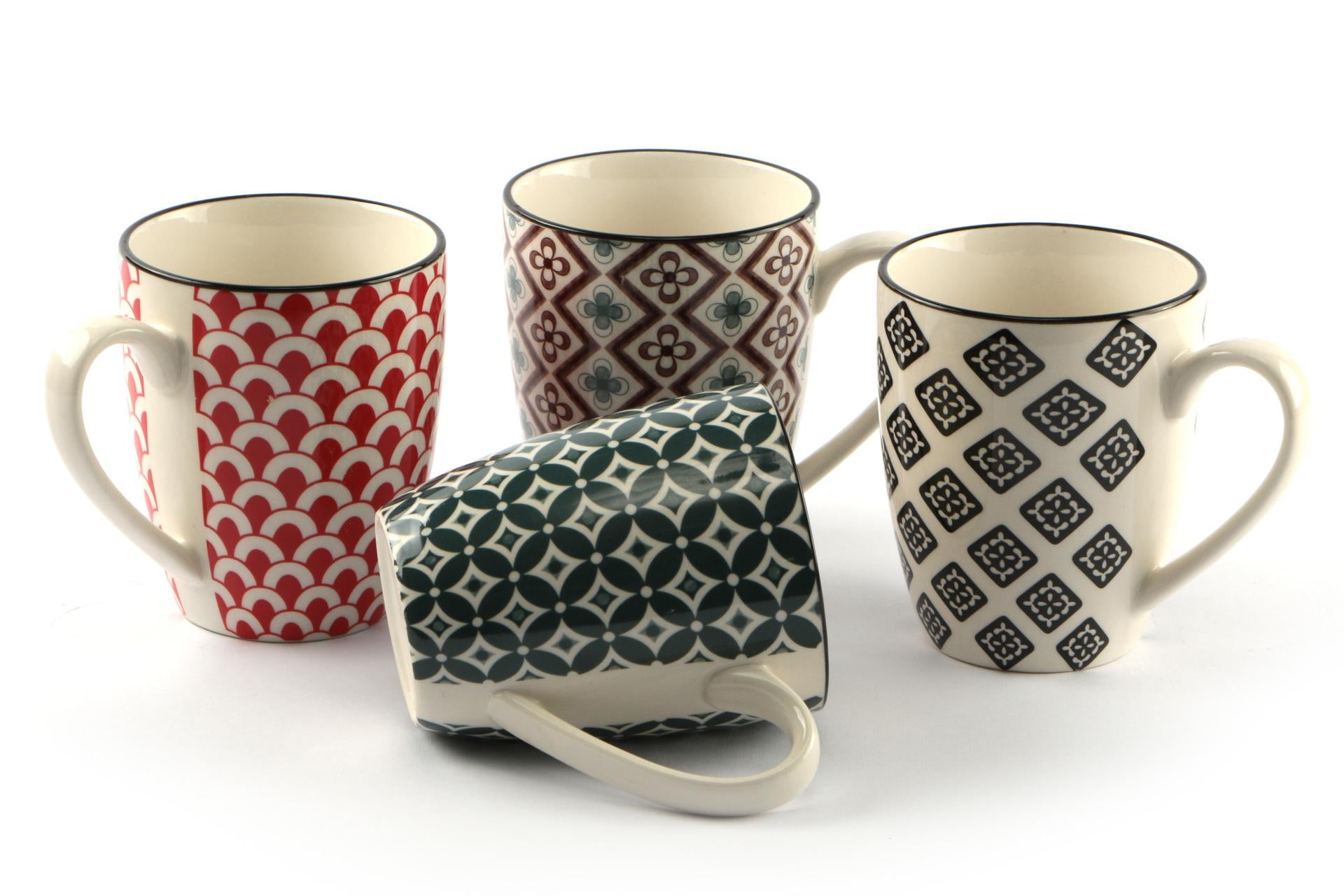 Import Tavola Professional Mosaik Tazza Mug In Stoneware - Decori Assortiti Arabeggianti - Set 8 Pz