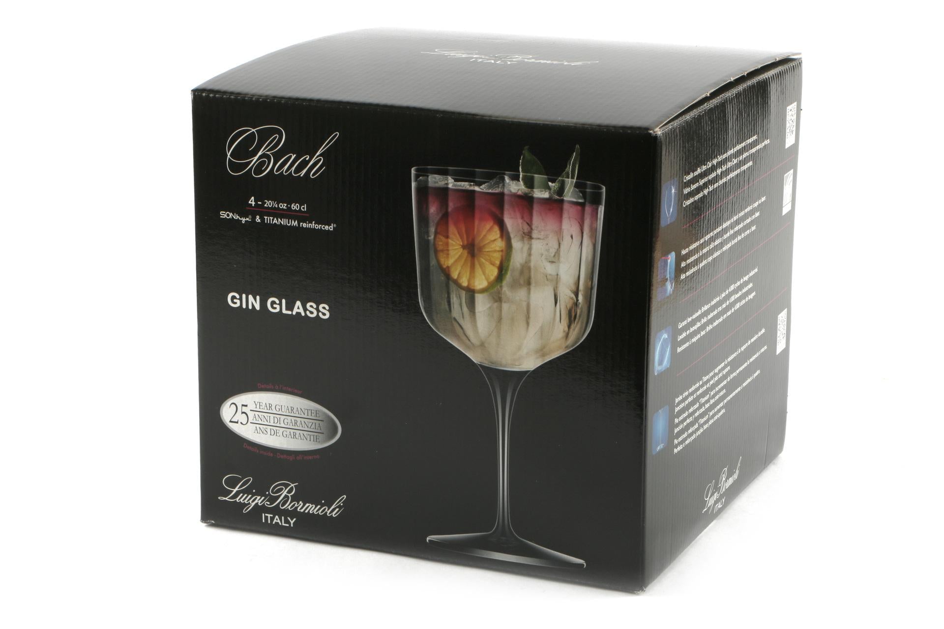 Bormioli Luigi Bach Set 4 Calici Gin Glass 60 cl - Linea Elegante e Raffinata - Set 4 Pz 4