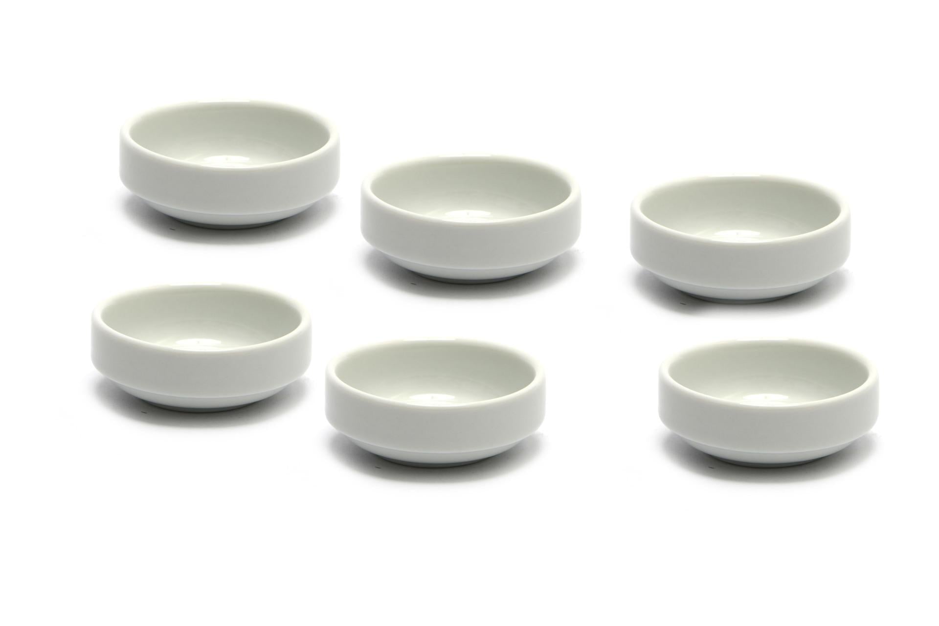 Import Tavola Professional Just White Set 6 Coppette Tonde H.2.3 cm - 6.4 x 6.4 cm In Porcellana Bianca - Set 6 Pz