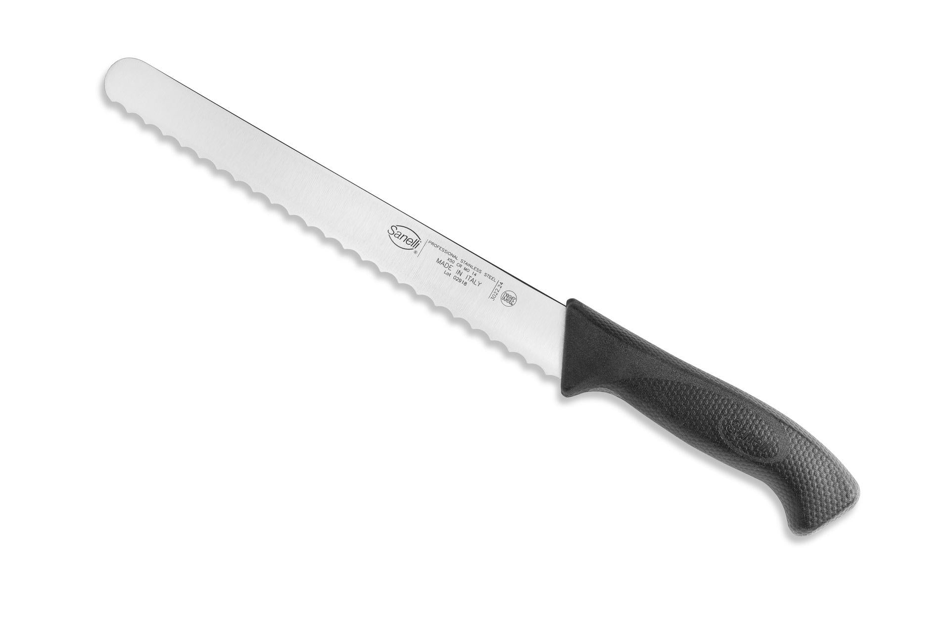 Sanelli Skin Coltello Pane 24 cm - Lama In Acciaio Inox Con Manico Ergonomico Disponibile In Vari Colori HACCP