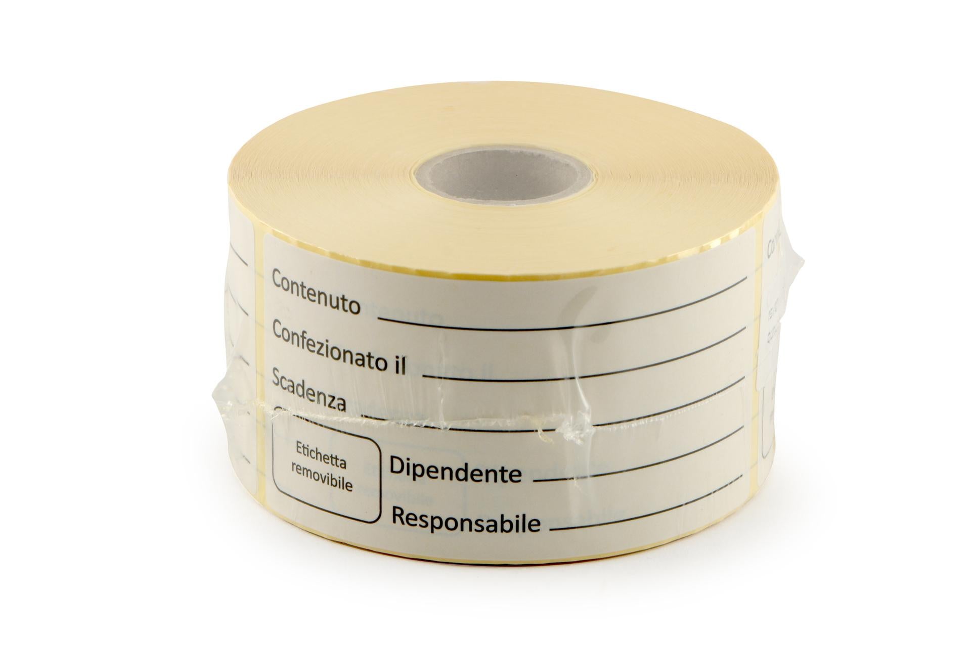 Globalte Rotolo 500 Etichette Adesive Removibili 50x100 mm - Stampa 1 Colore - Set 6 Pz