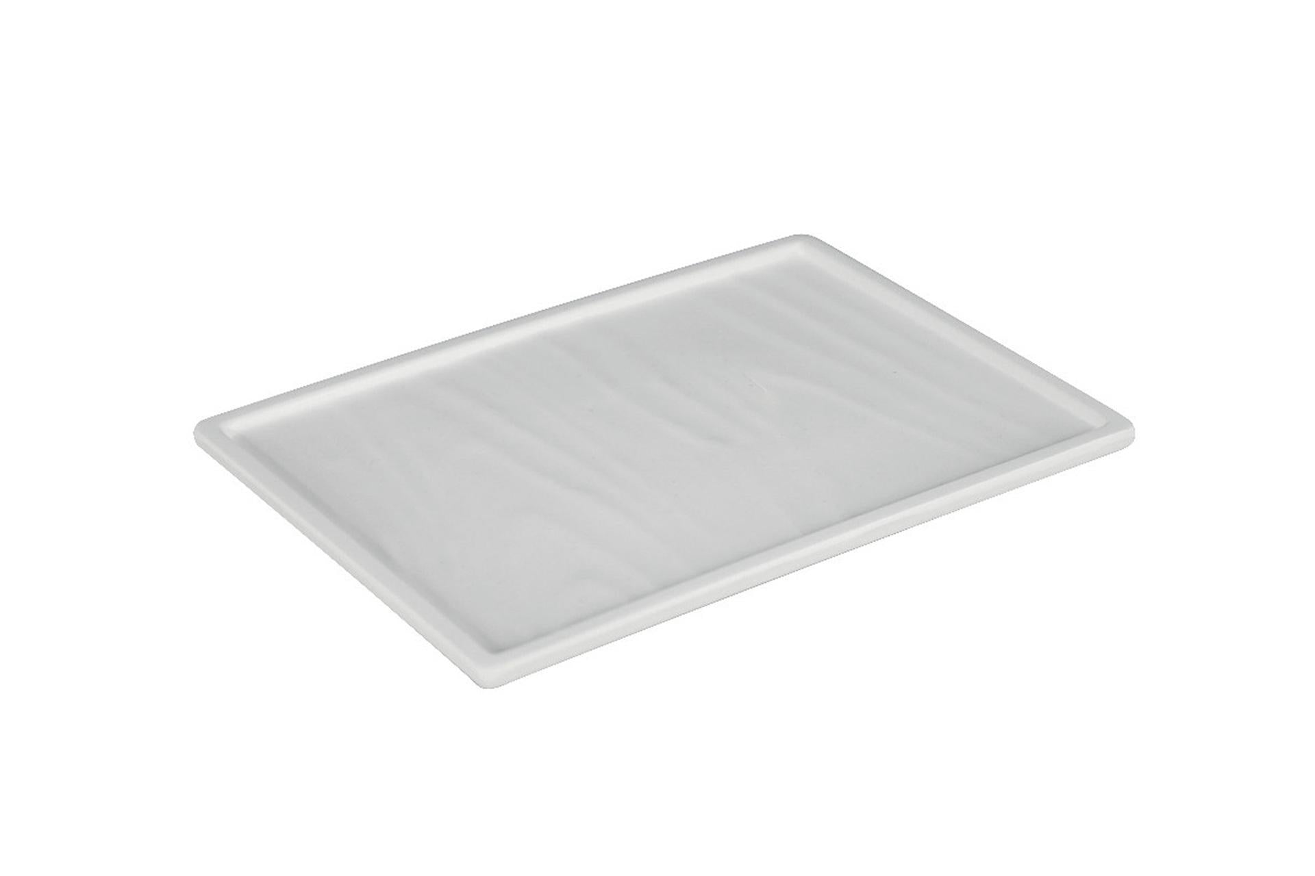 Ilsa Efay Taiji Vassoio Rettangolare H.1.3 cm - 20.3 x 14.6 cm In Melamina Bianca