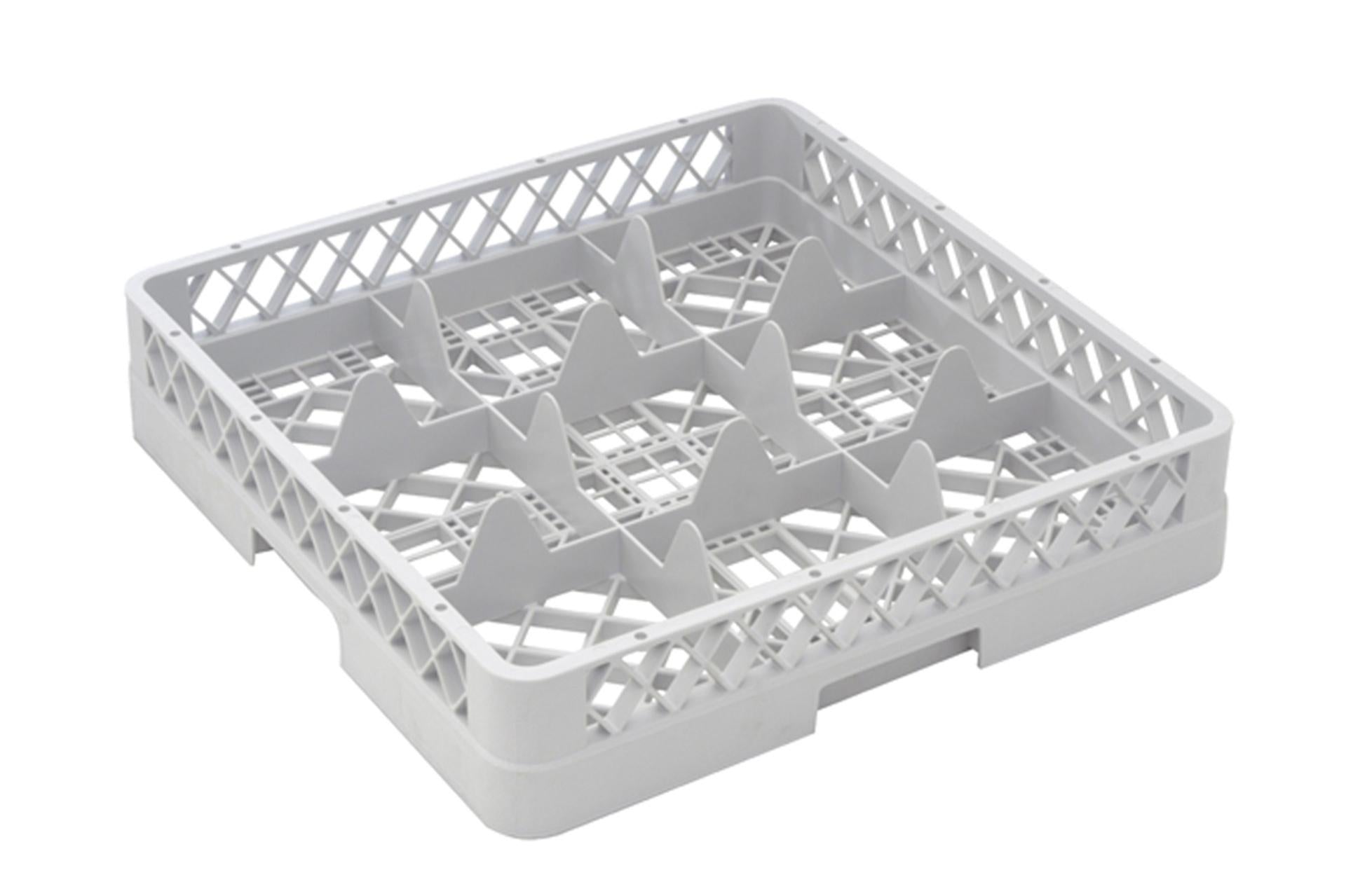 Inox Macel Base 9 Scomparti Grigia 50x50 cm Per Lavastoviglie - Cestelli Industriali In Polipropilene