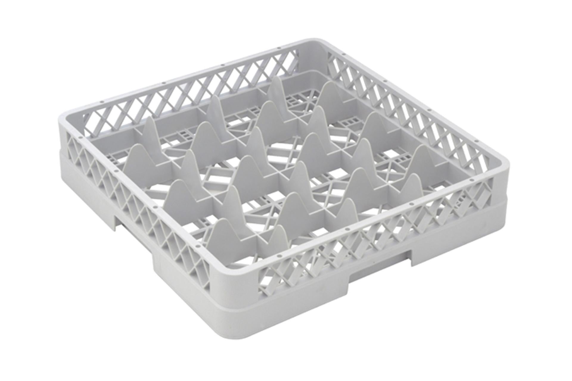 Inox Macel Base 16 Scomparti Grigia 50x50 cm Per Lavastoviglie - Cestelli Industriali In Polipropilene
