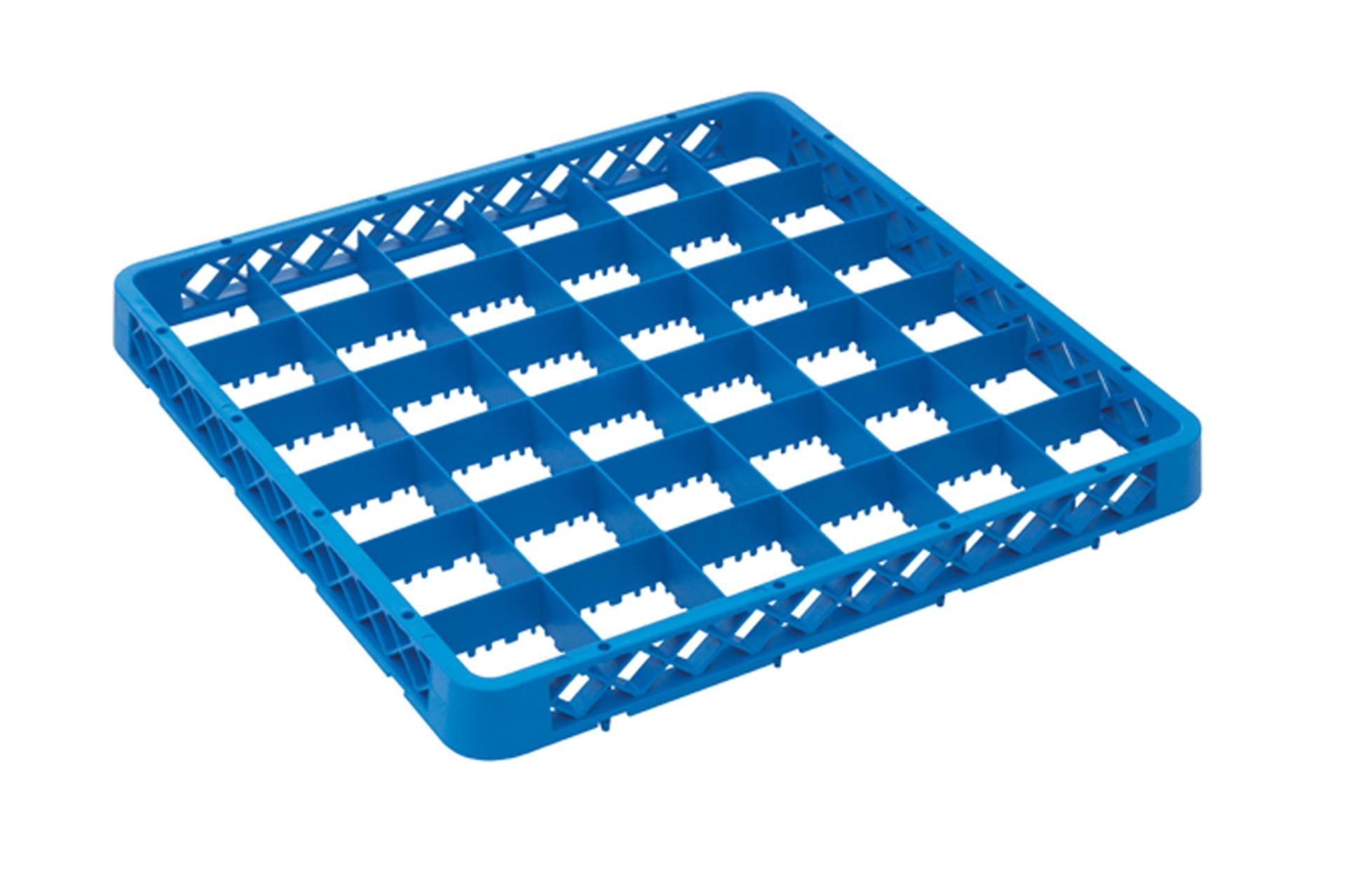 Inox Macel Rialzo per Base 36 Scomparti Blu 50x50 cm per Lavastoviglie - Cestelli Industriali in Polipropilene
