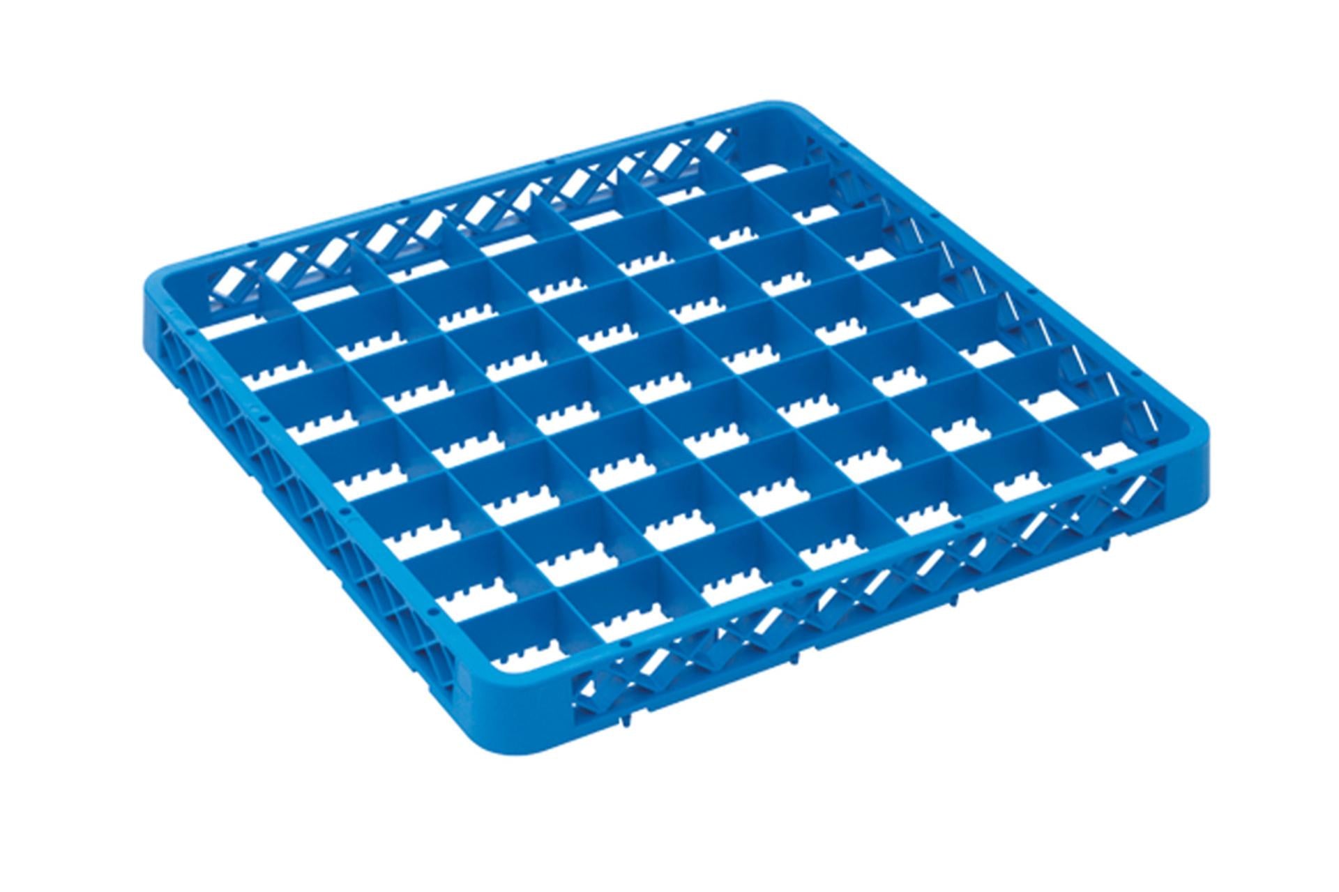 Inox Macel Rialzo per Base 49 Scomparti Blu 50x50 cm per Lavastoviglie - Cestelli Industriali in Polipropilene