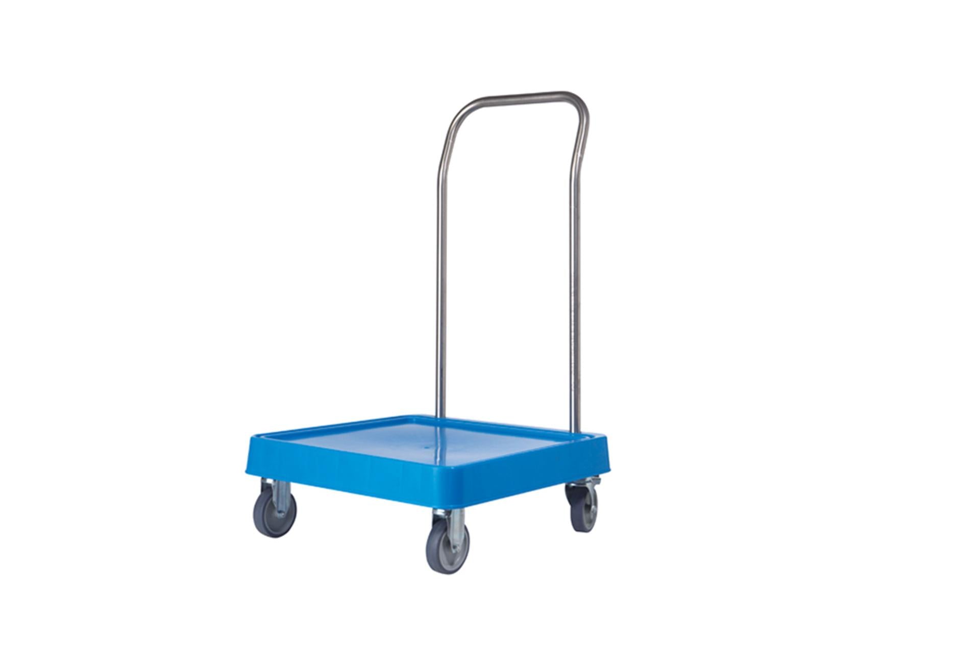 Inox Macel Carrellino per Ceste con Manico Inox - 57.5 x 54.5 x H.92 cm, 4 Ruote (2 Fisse, 2 Girevoli)