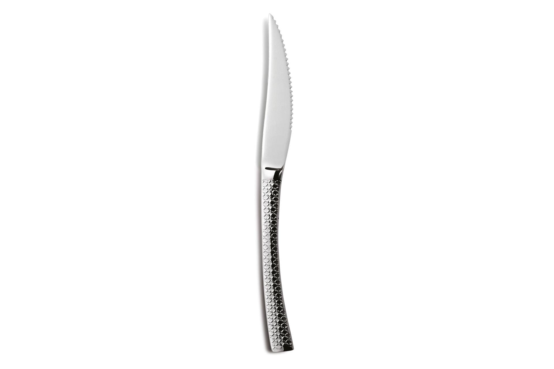 Comas Hidraulic Coltello Bistecca Inox Forgiato - Collezione Posate Nickel Free Con Manico Lavorato, Spessore Fino a 3mm, Finitura Lucida - Set 12 Pz