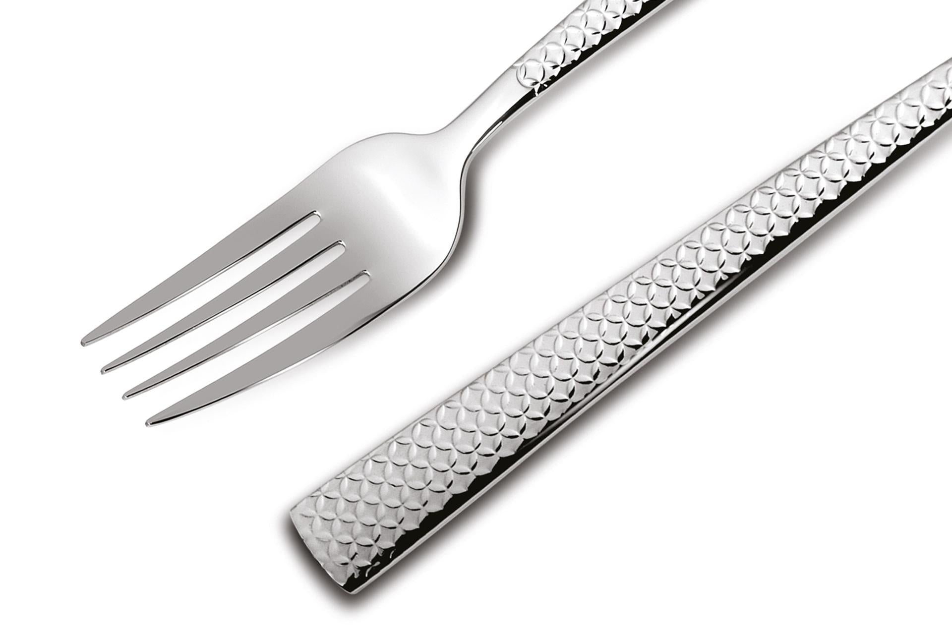 Comas Hidraulic Forchetta Dolce Inox 2 mm - Collezione Posate Nickel Free Con Manico Lavorato e Finitura Lucida - Set 12 Pz