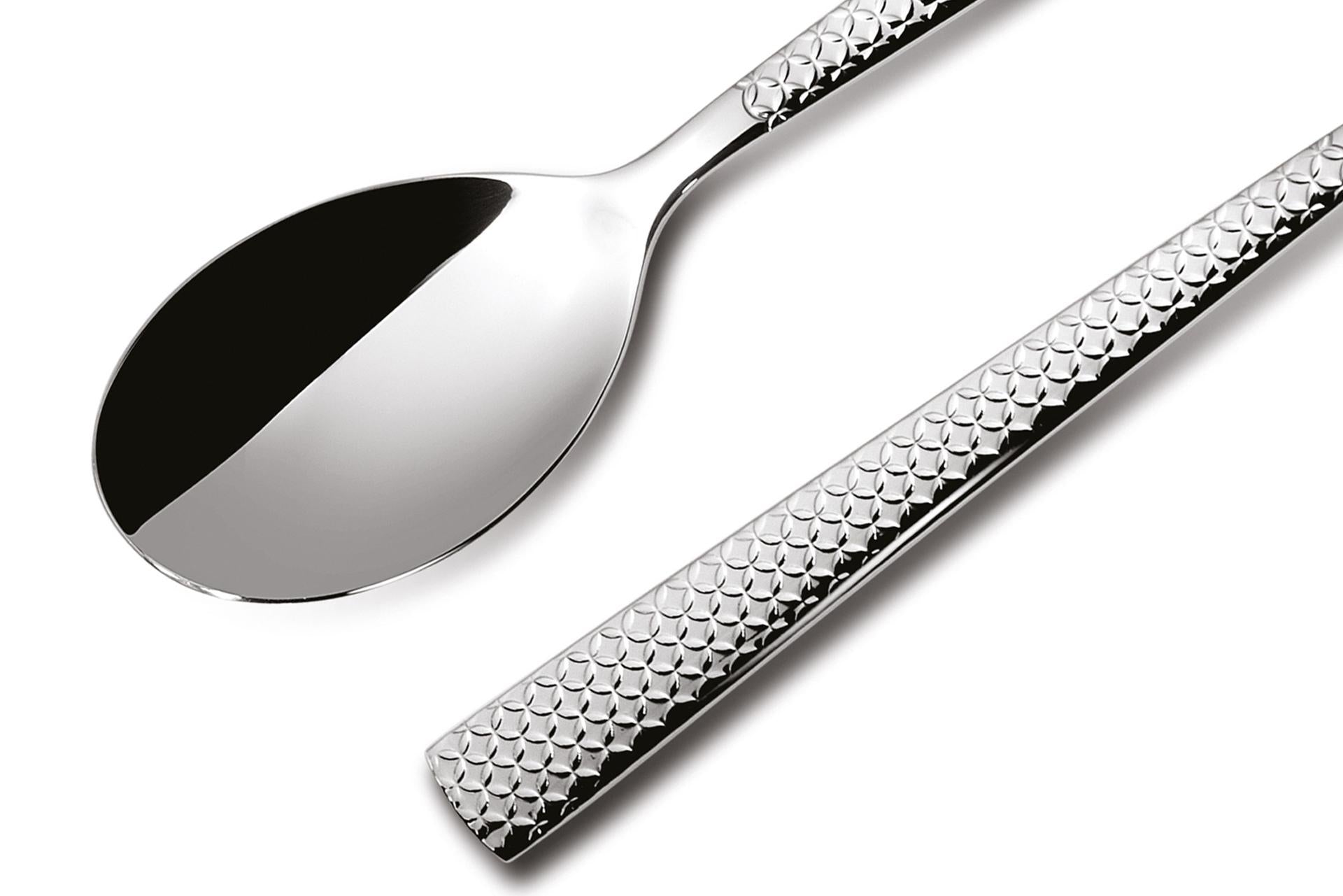 Comas Hidraulic Cucchiaio Moka 2mm Finitura Lucida Nickel Free - Collezione Posate Con Manico Lavorato - Set 12 Pz