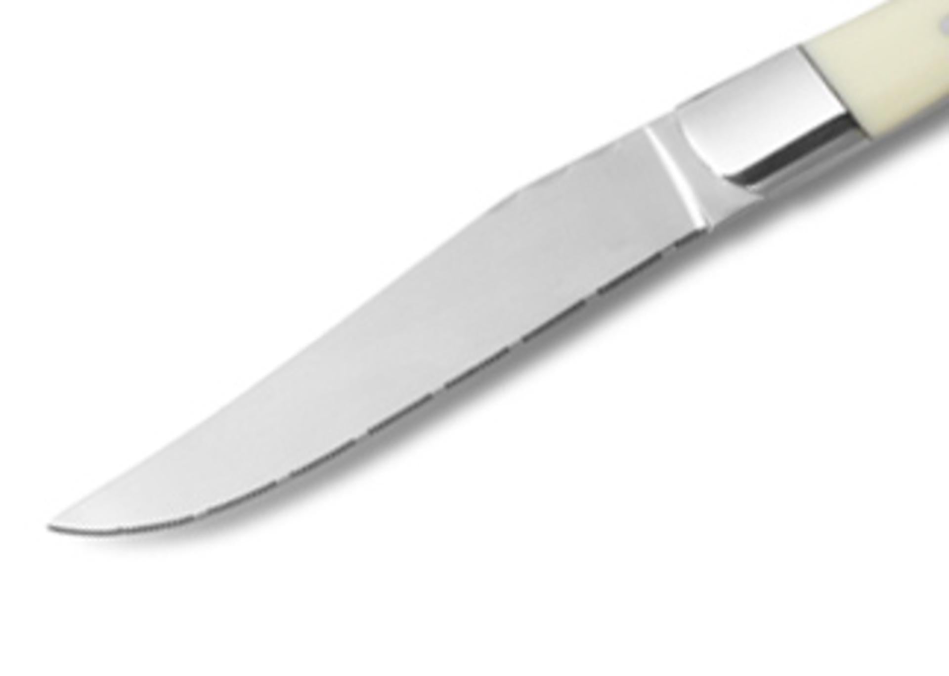 Comas Chuleteros HQ Coltello Steak - Lama Microseghettata Con Manico Bianco - Set 6 Pz