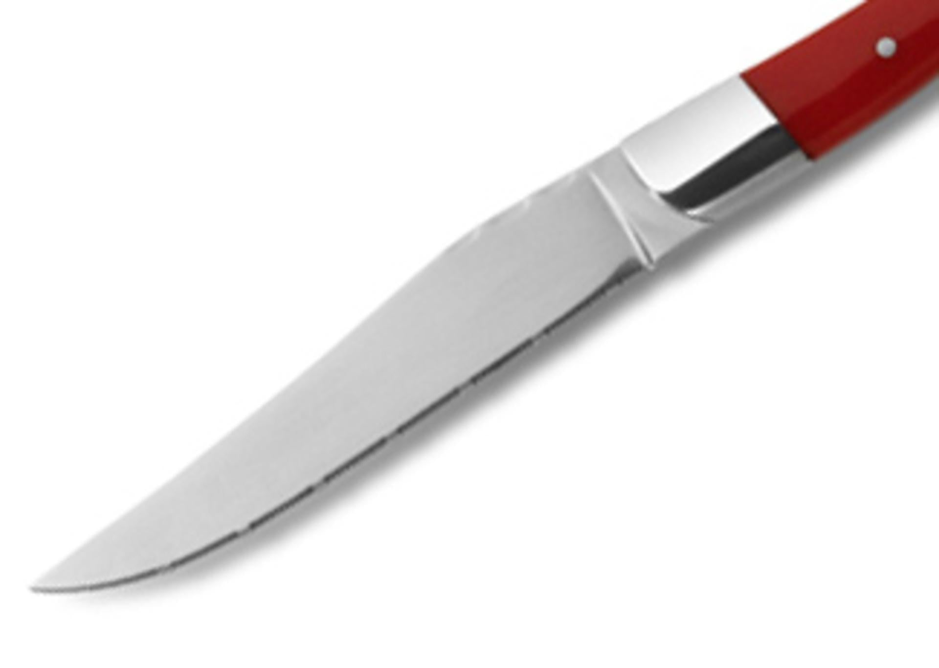 Comas Chuleteros HQ Coltello Steak - Lama Microseghettata con Manico Rosso - Set 6 Pz