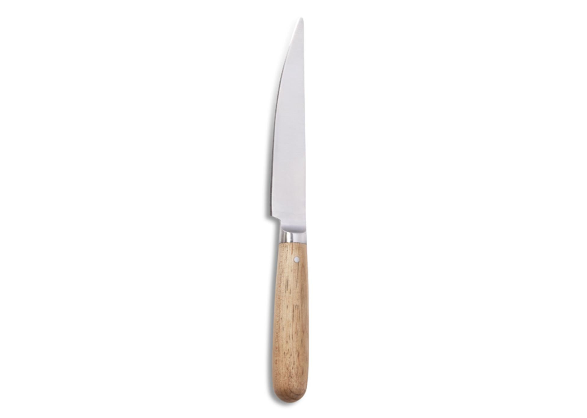 Comas Chuleteros HQ Coltello Bistecca Aneto 7532 - Lama Liscia In Acciaio Inossidabile Temprato e Manico In Legno di Quercia - Set 6 Pz