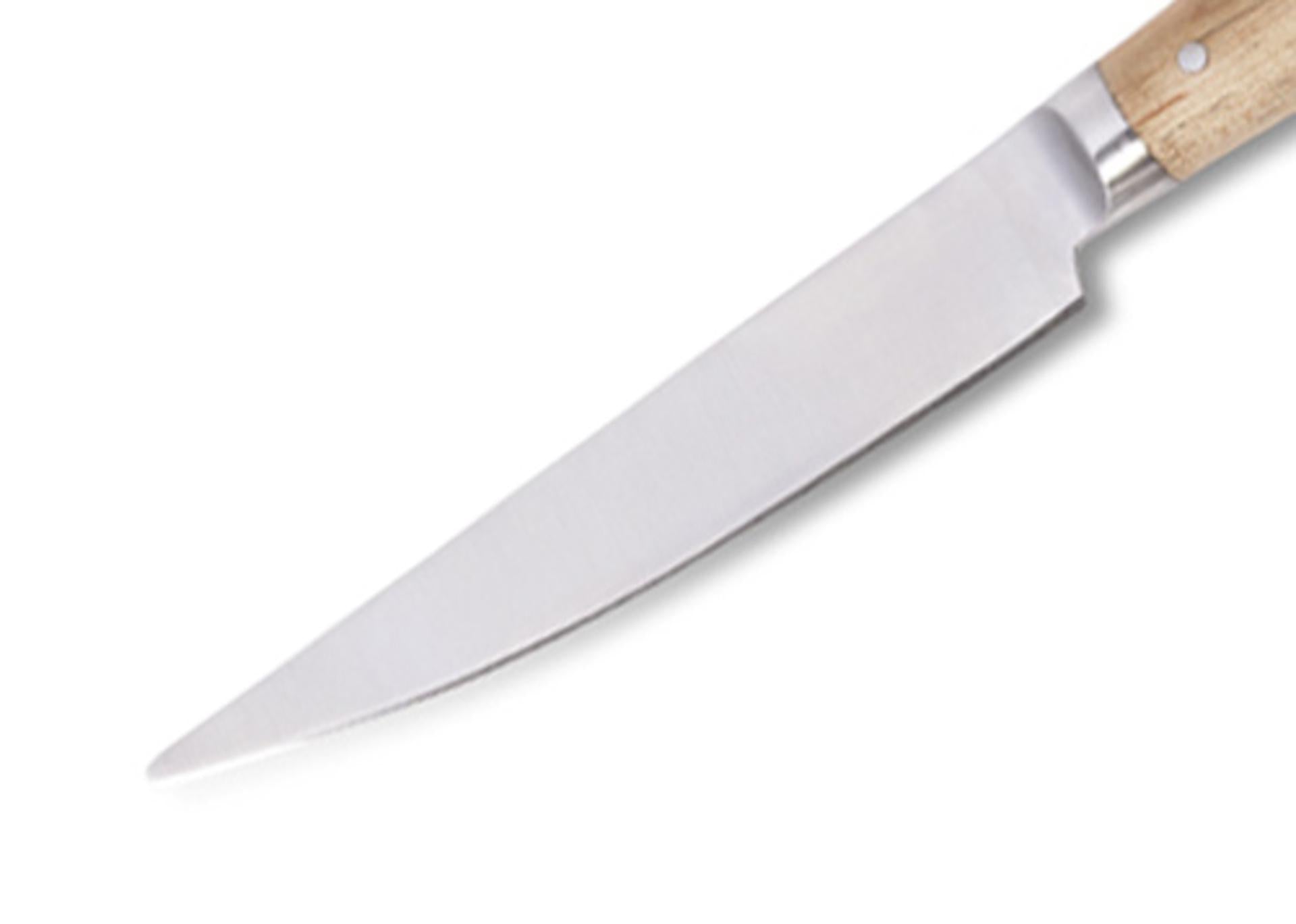 Comas Chuleteros HQ Coltello Bistecca Aneto 7532 - Lama Liscia In Acciaio Inossidabile Temprato e Manico In Legno di Quercia - Set 6 Pz