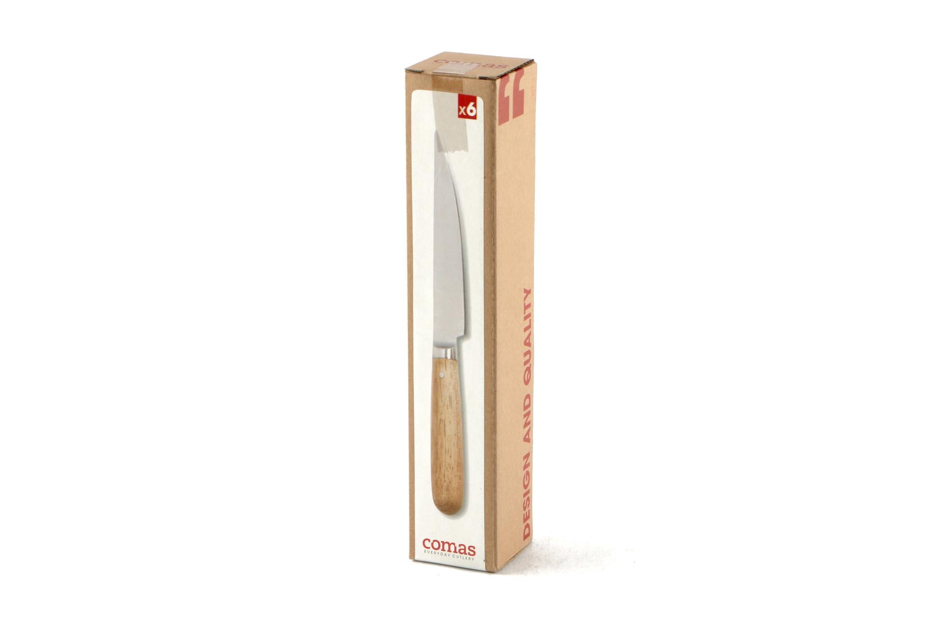 Comas Chuleteros HQ Coltello Bistecca Aneto 7532 - Lama Liscia In Acciaio Inossidabile Temprato e Manico In Legno di Quercia - Set 6 Pz 4