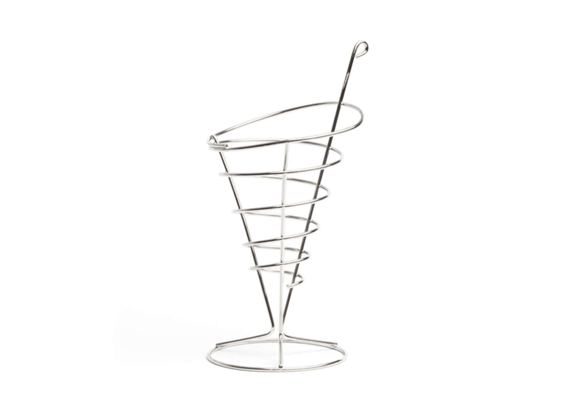Comas Al Andalus Cono per Fritti Ø11 cm H23 - Mini Cestino Porta Fritti In Acciaio Inox Con Manico