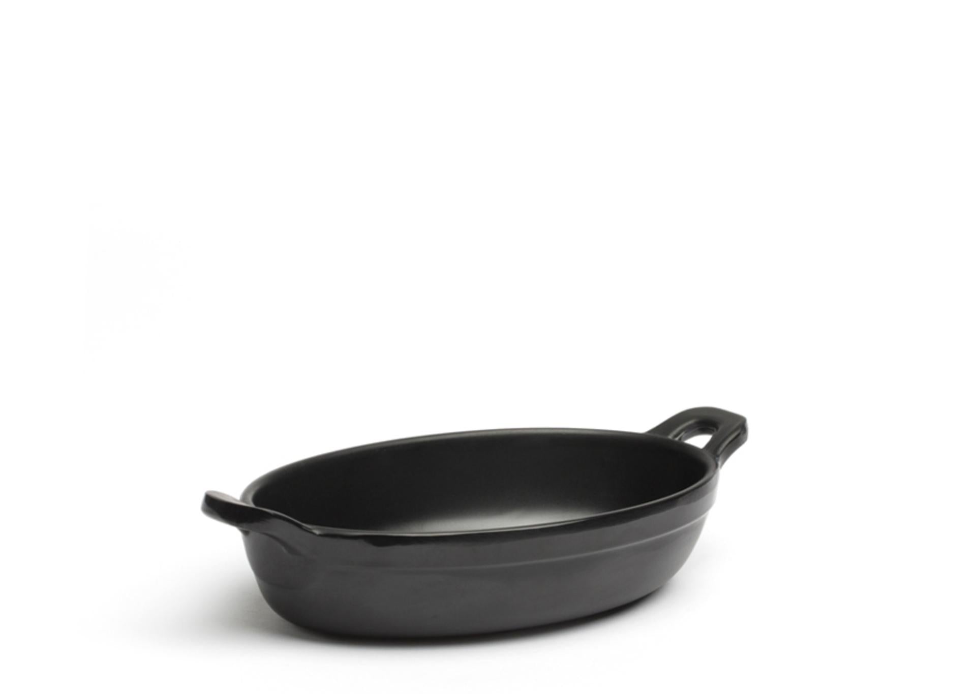 Comas Mini Pirofila Ovale Nera In Melamina H3 cm - 15 x 8 cm Serie Pirofile Per Presentazione Piatti e Salse