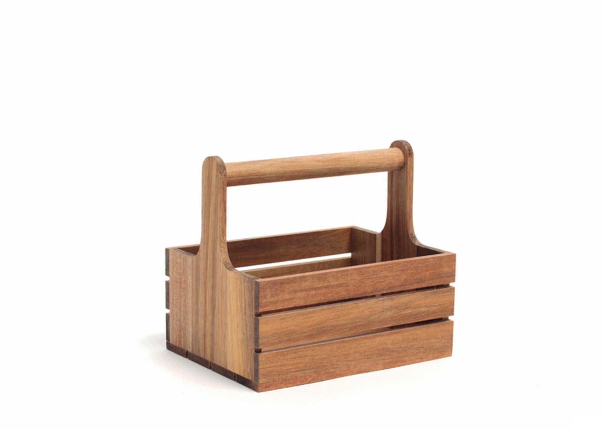 Comas Hogaza Portasalsiere In Legno Con Manico H.18 cm - 15 x 20 cm Porta Bottiglie Olio Aceto e Salse
