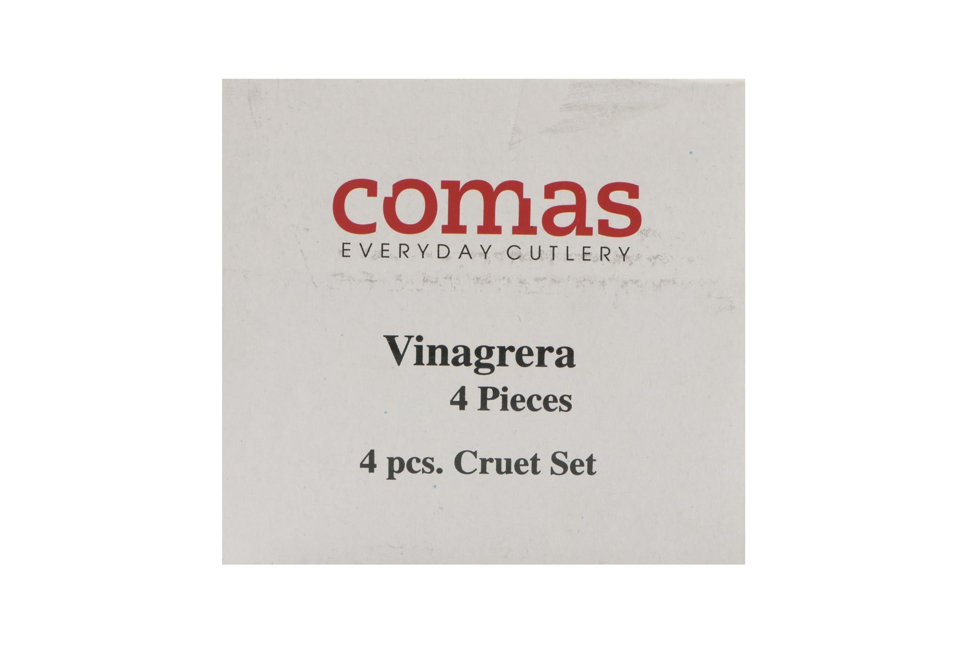 Comas Set Menage 4 Pezzi In Vetro e Acciaio Inox - Oliera e Saliera Con Supporto Inox - Set 4 Pz 7