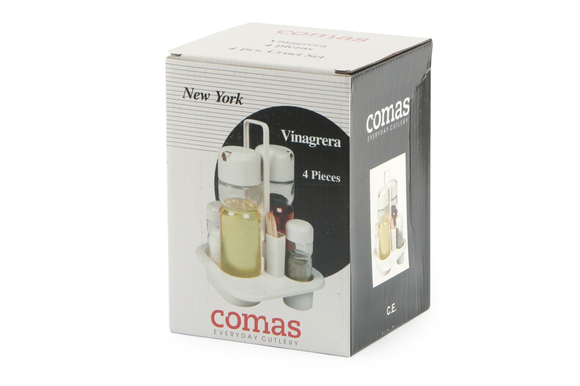 Comas Menage New York 4 Pezzi - Olio, Aceto, Pepe, Sale Con Supporto In ABS 3