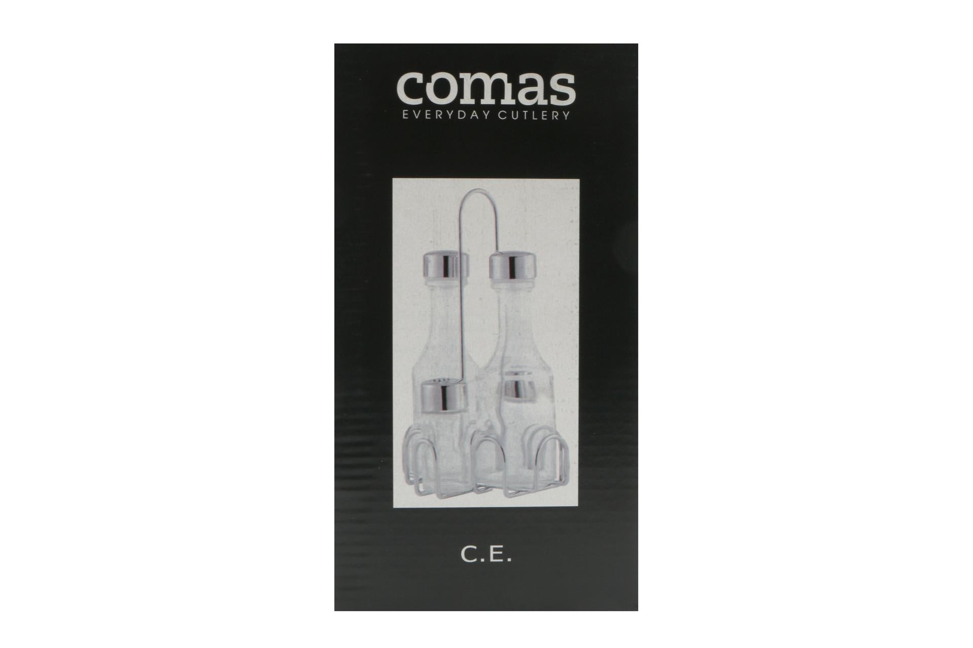 Comas Menage 4 Pezzi In Vetro e Acciaio Inox 3103 - Set Oliera Con Supporto Filo Inox - Set 4 Pz 5