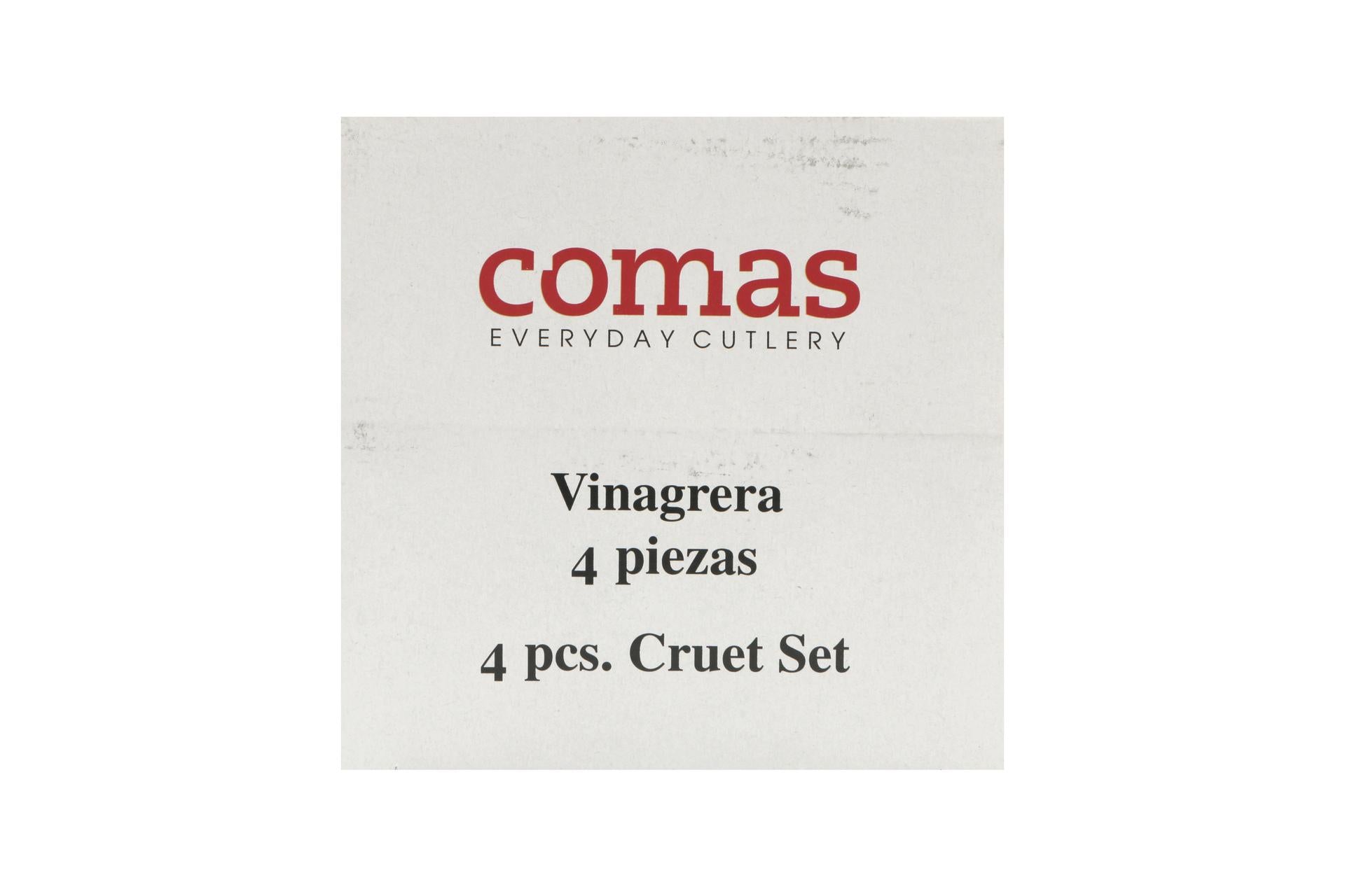 Comas Menage 4 Pezzi In Vetro e Acciaio Inox 3103 - Set Oliera Con Supporto Filo Inox - Set 4 Pz 7