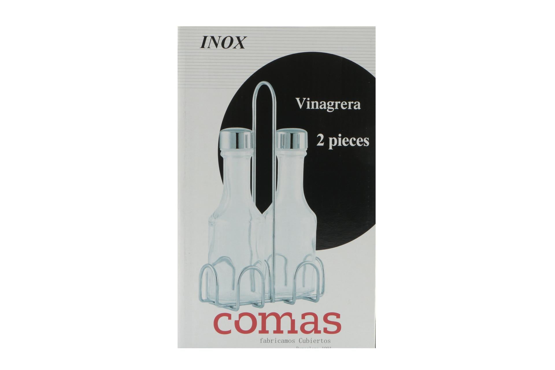 Comas Menage 2 Pezzi Olio-Aceto In Vetro e Acciaio Inox 3164 Con Supporto In Filo di Acciaio Inox - Set 2 Pz 4