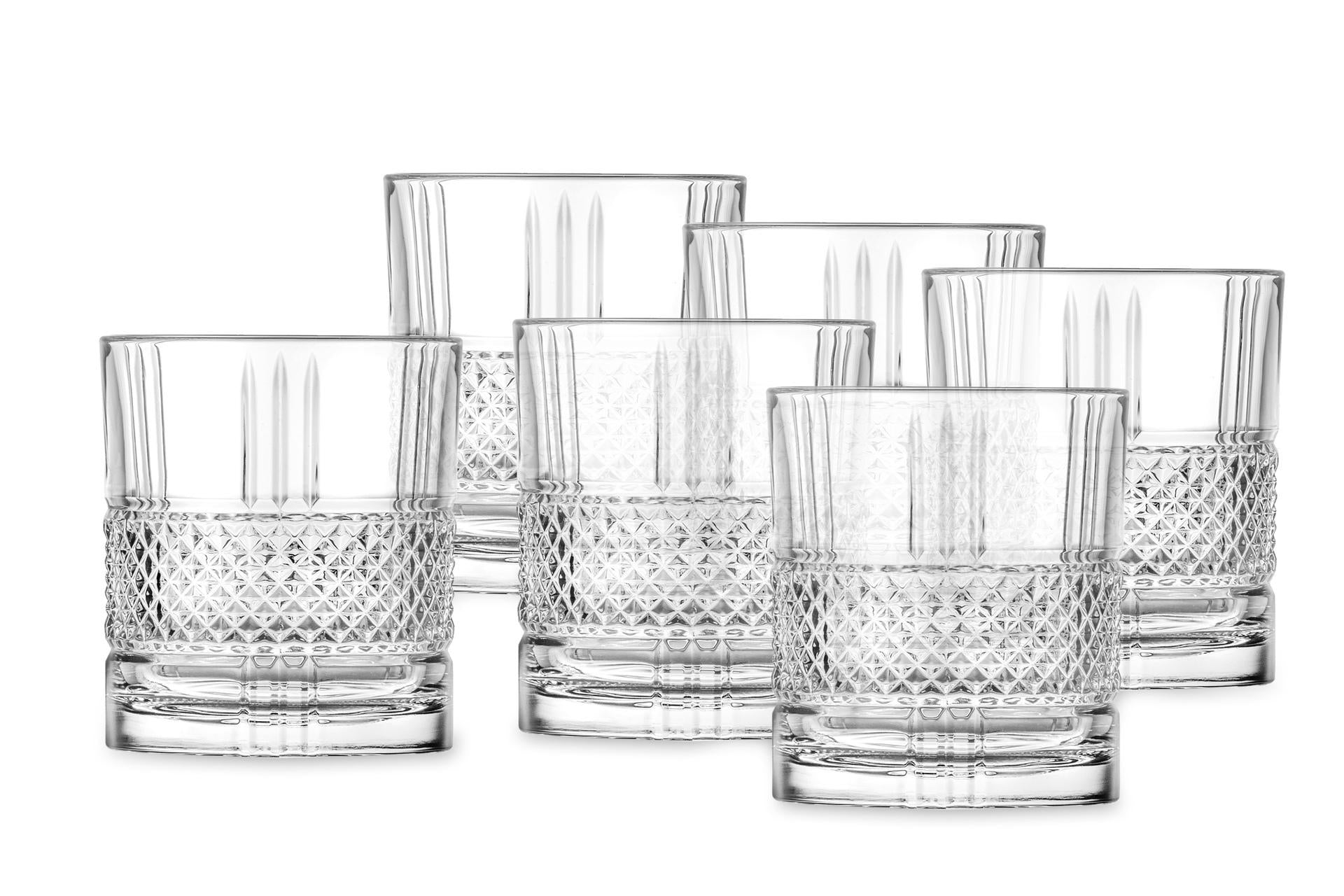 RCR Cristalleria Italiana Brillante Set 6 Bicchieri DOF 34 cl In Eco-Crystal Con Intaglio a Diamante - Set 6 Pz
