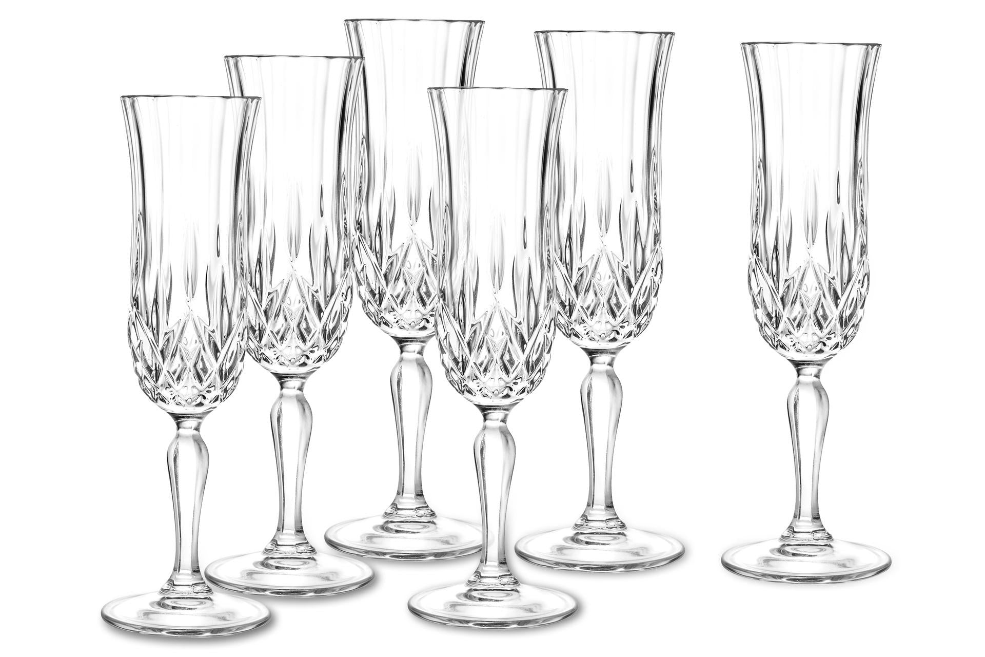 RCR Opera Set 6 Calici Flute 13 cl In Eco-Crystal Glass Made in Italy - Set 6 Pz