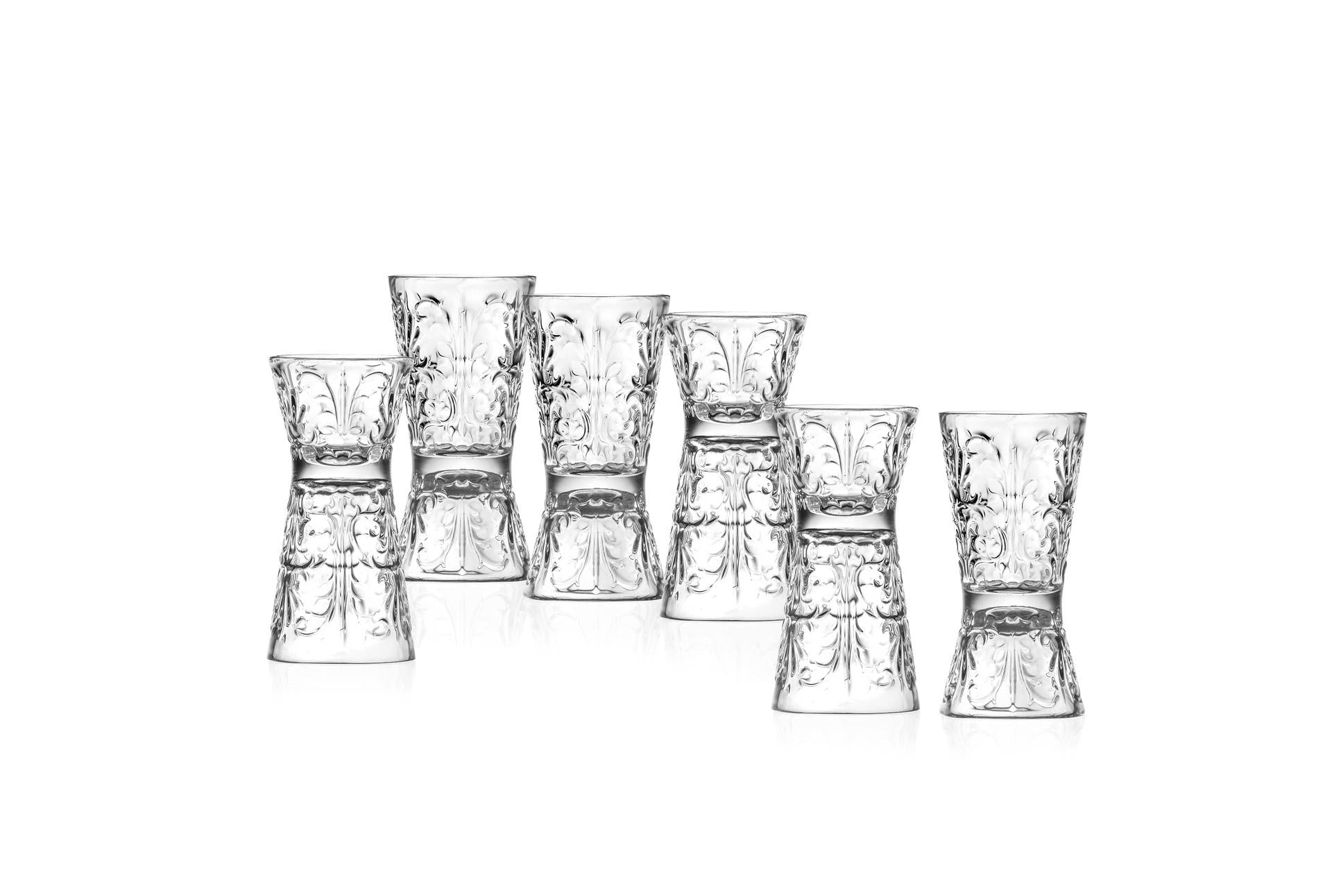RCR Cristalleria Italiana Tattoo Clessidra Set 6 Bicchieri Shot/Jigger 6-3 cl In Eco-Crystal Glass - Set 6 Pz 1