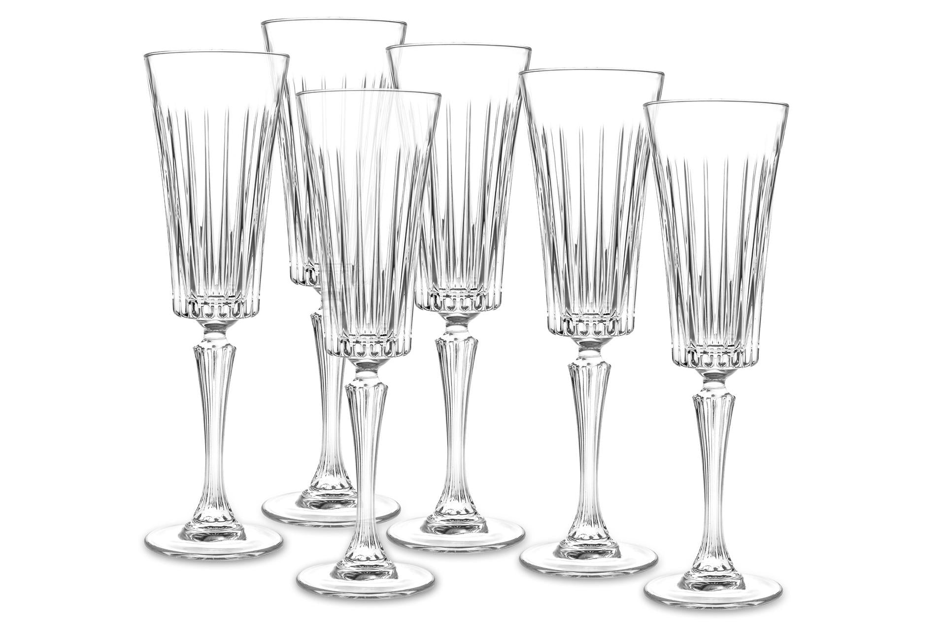 RCR Timeless Set 6 Calici Flute 21 cl In Eco-Crystal Glass - Set 6 Pz
