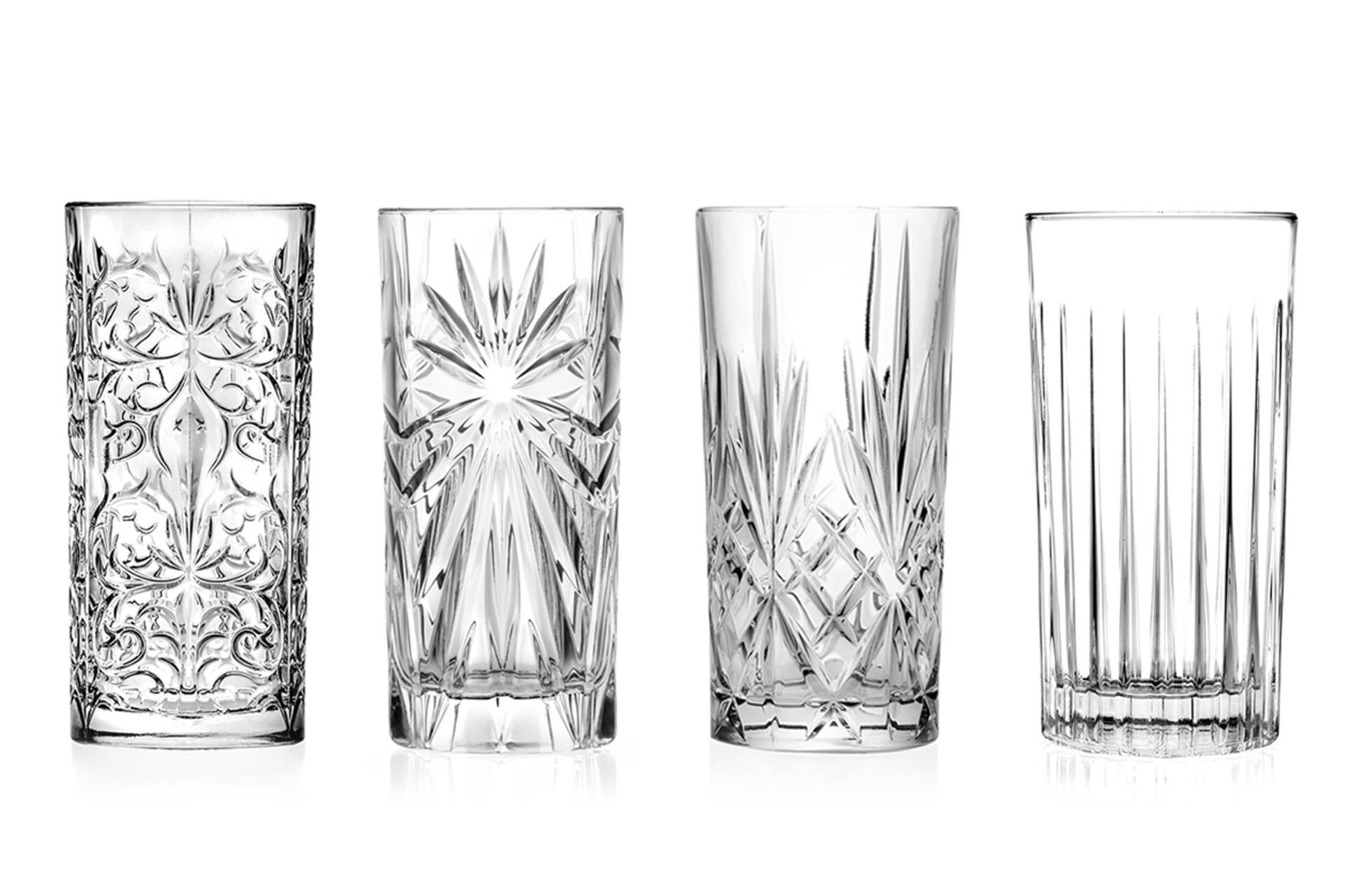 RCR Cristalleria Italiana Set Mixology - 4 Bicchieri HB Assortiti per Cocktail: Melodia, Tattoo, Oasis, Timeless - Set 4 Pz