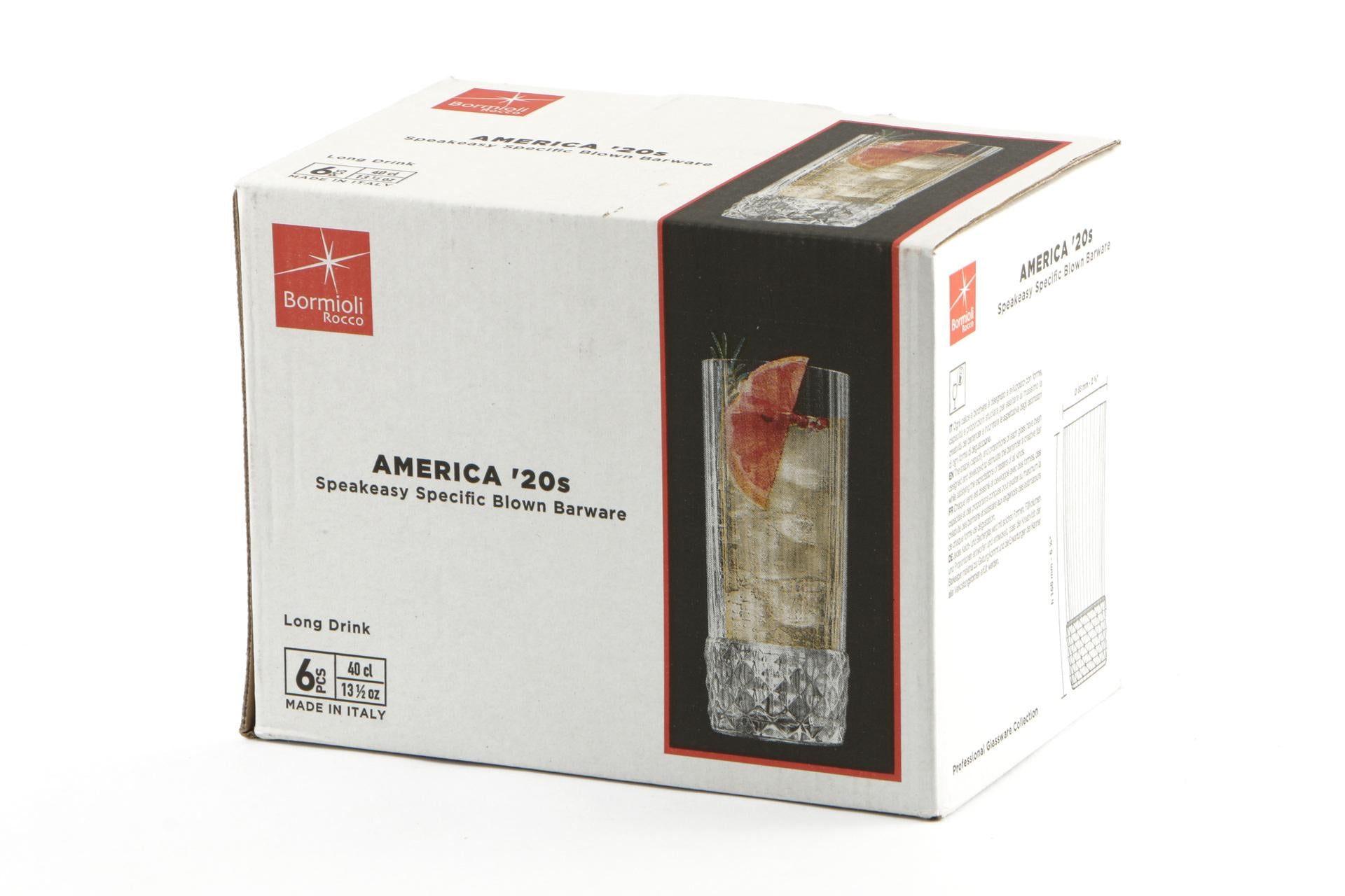 Bormioli Rocco America '20s Set 6 Bicchieri Long Drink Cl.40 - H.15.8 cm Ø6.8 cm - Set 6 Pz 4