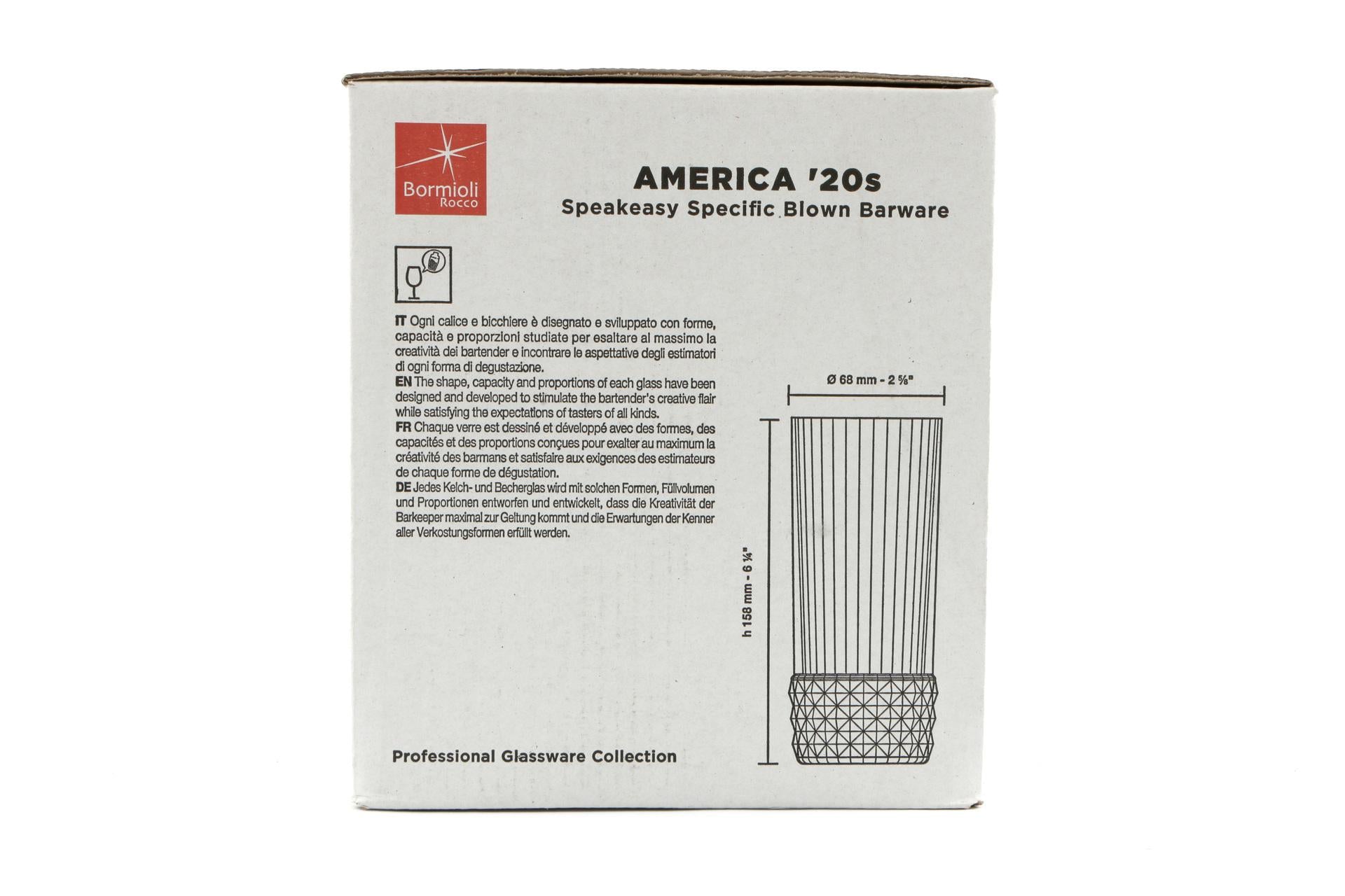 Bormioli Rocco America '20s Set 6 Bicchieri Long Drink Cl.40 - H.15.8 cm Ø6.8 cm - Set 6 Pz 5