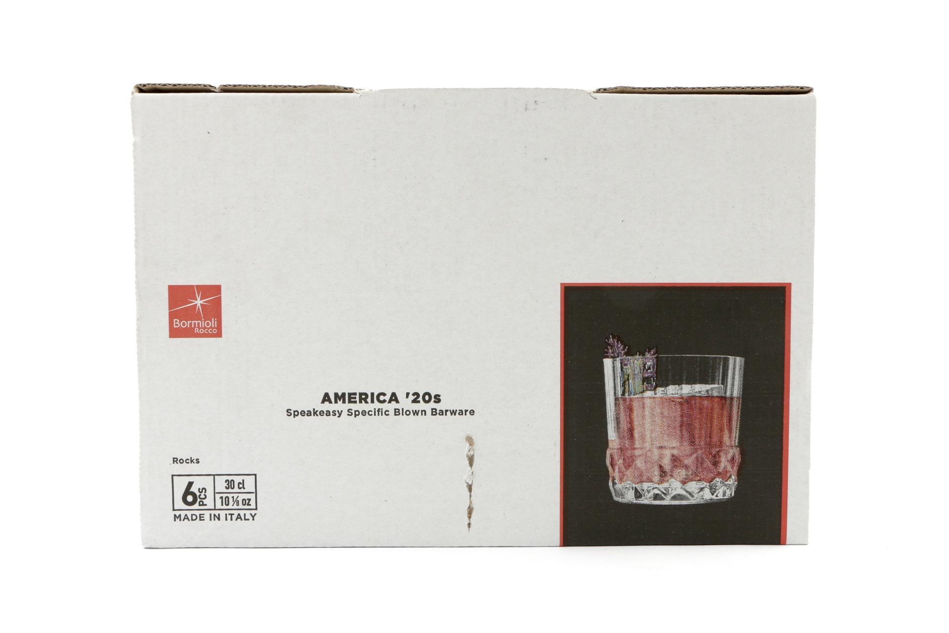 Bormioli Rocco America '20s Set 6 Bicchieri Rocks 30 cl - H.8.4 cm Ø8.4 cm - Set 6 Pz 6