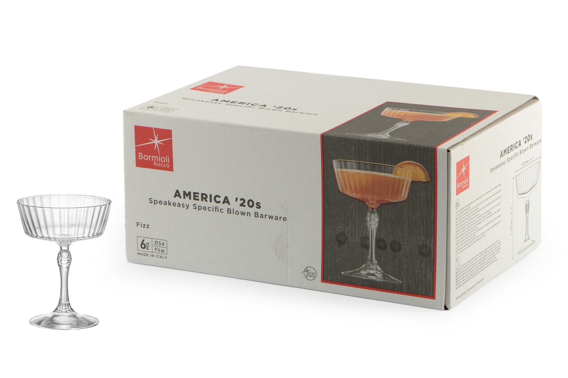 Bormioli Rocco America '20s Set 6 Calici Fizz Cl.27.5 - H.13.8 cm Ø10.8 cm - Set 6 Pz 3
