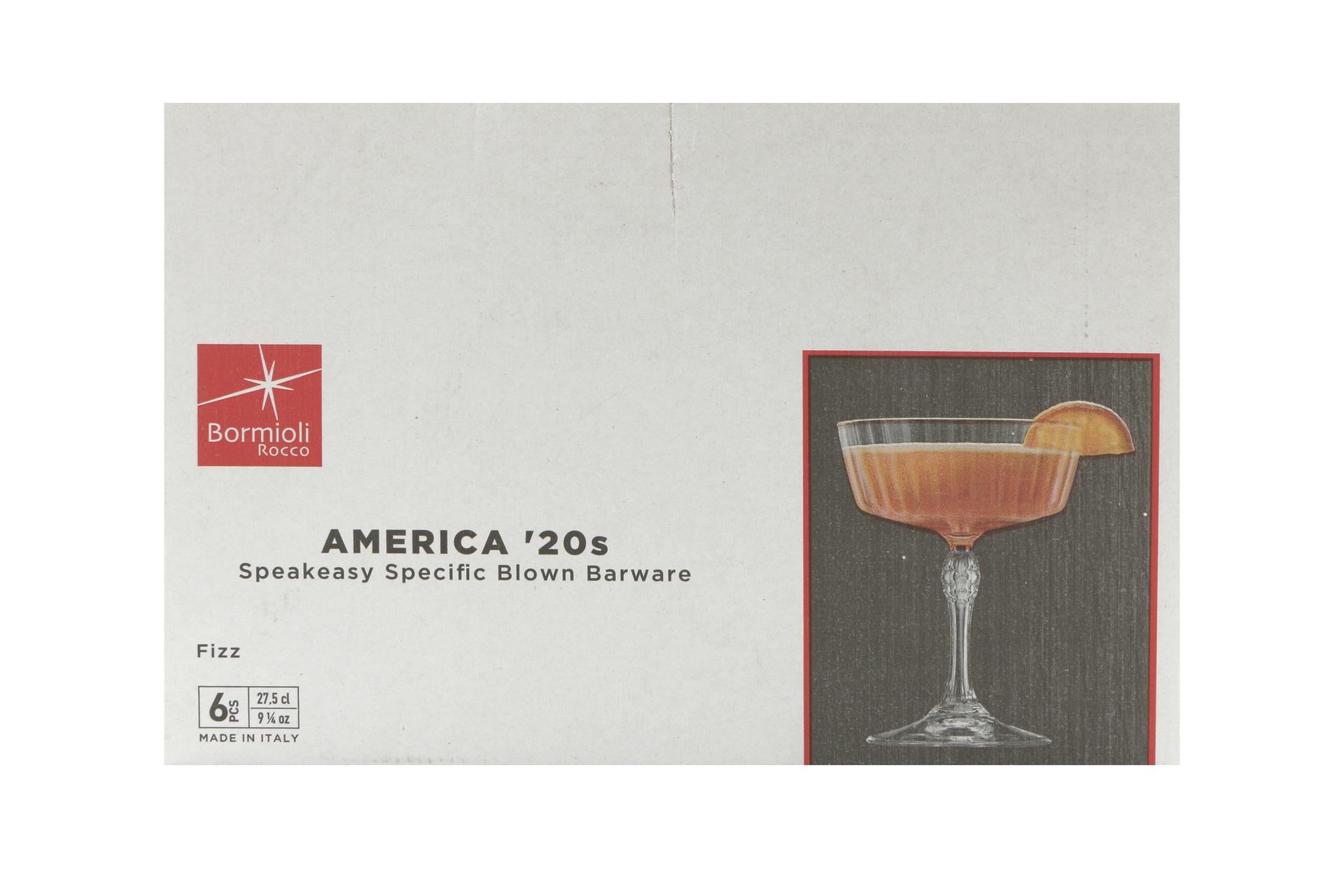 Bormioli Rocco America '20s Set 6 Calici Fizz Cl.27.5 - H.13.8 cm Ø10.8 cm - Set 6 Pz 5