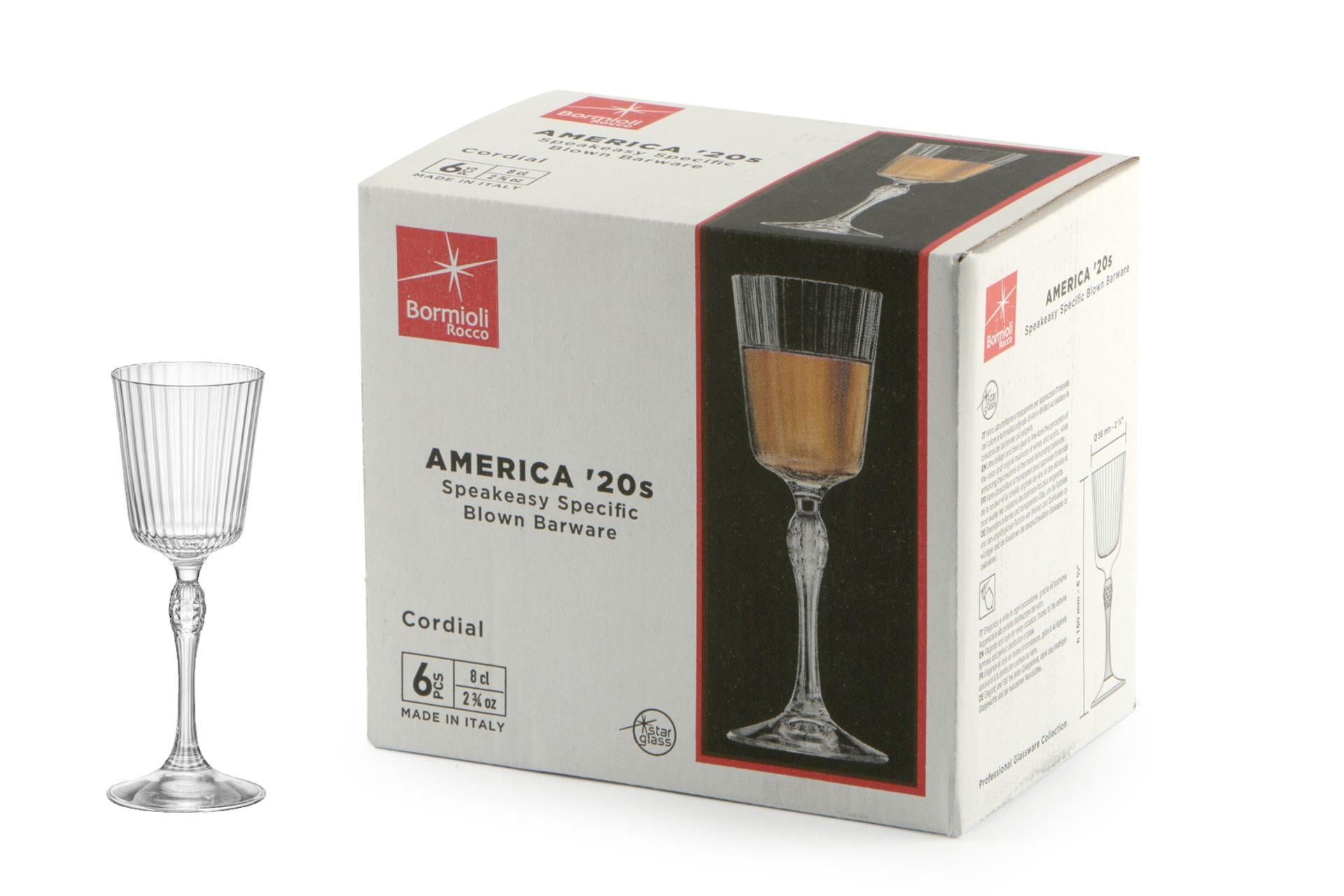 Bormioli Rocco America '20s Set 6 Calici Cordial 8 cl - H.15 cm Ø5.6 cm - Set 6 Pz 3
