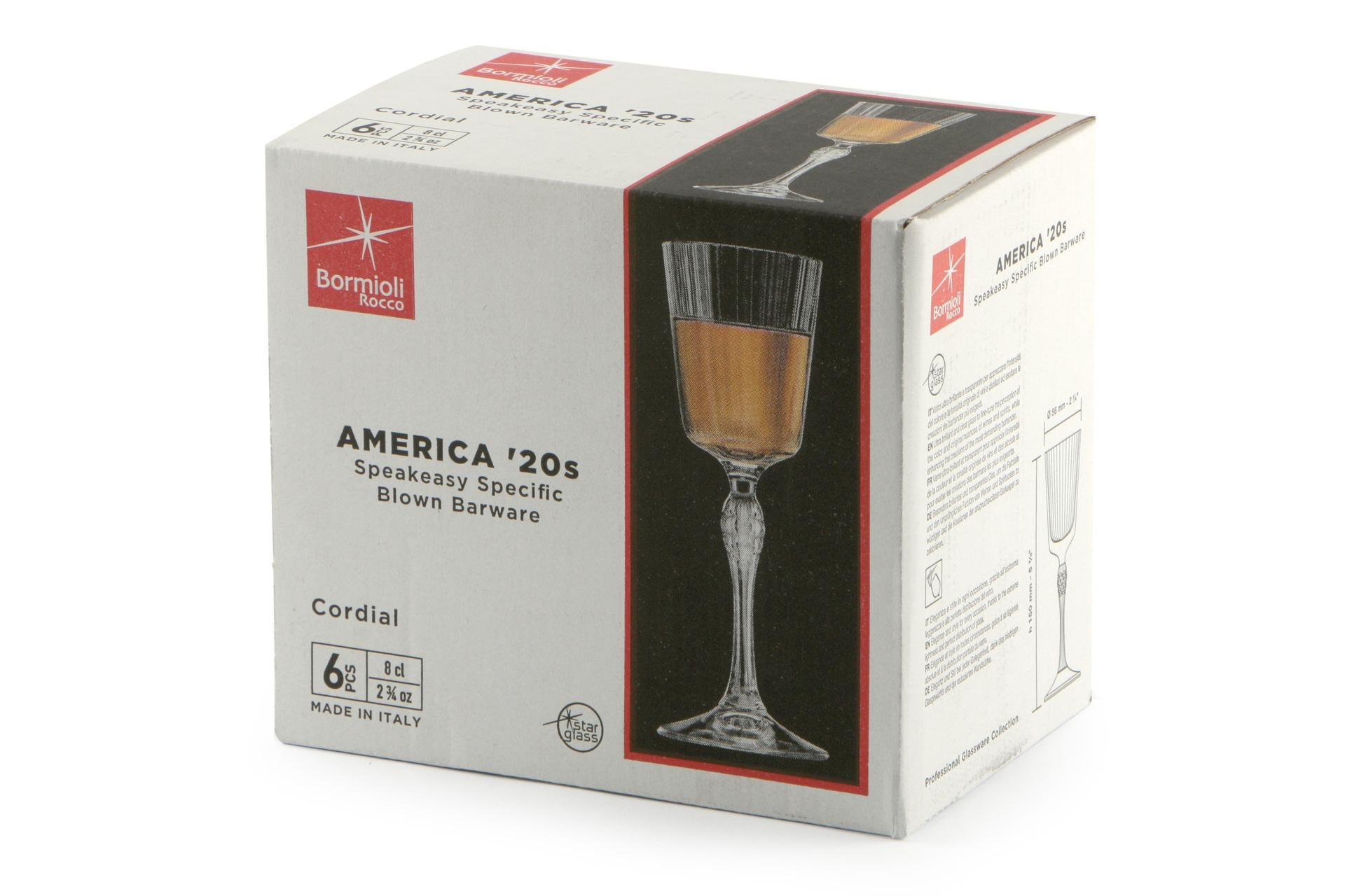 Bormioli Rocco America '20s Set 6 Calici Cordial 8 cl - H.15 cm Ø5.6 cm - Set 6 Pz 4