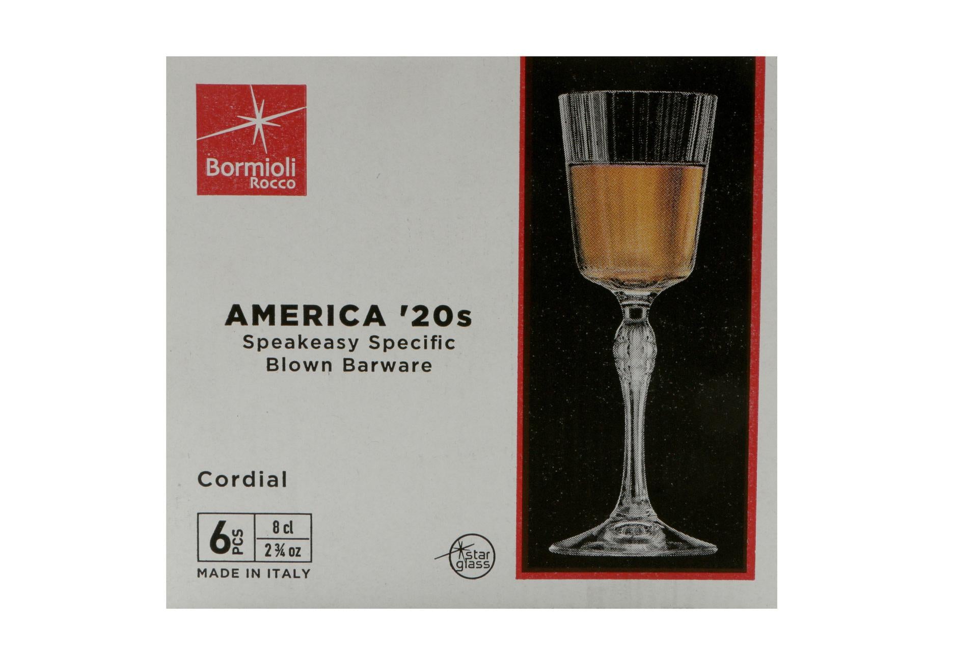 Bormioli Rocco America '20s Set 6 Calici Cordial 8 cl - H.15 cm Ø5.6 cm - Set 6 Pz 5