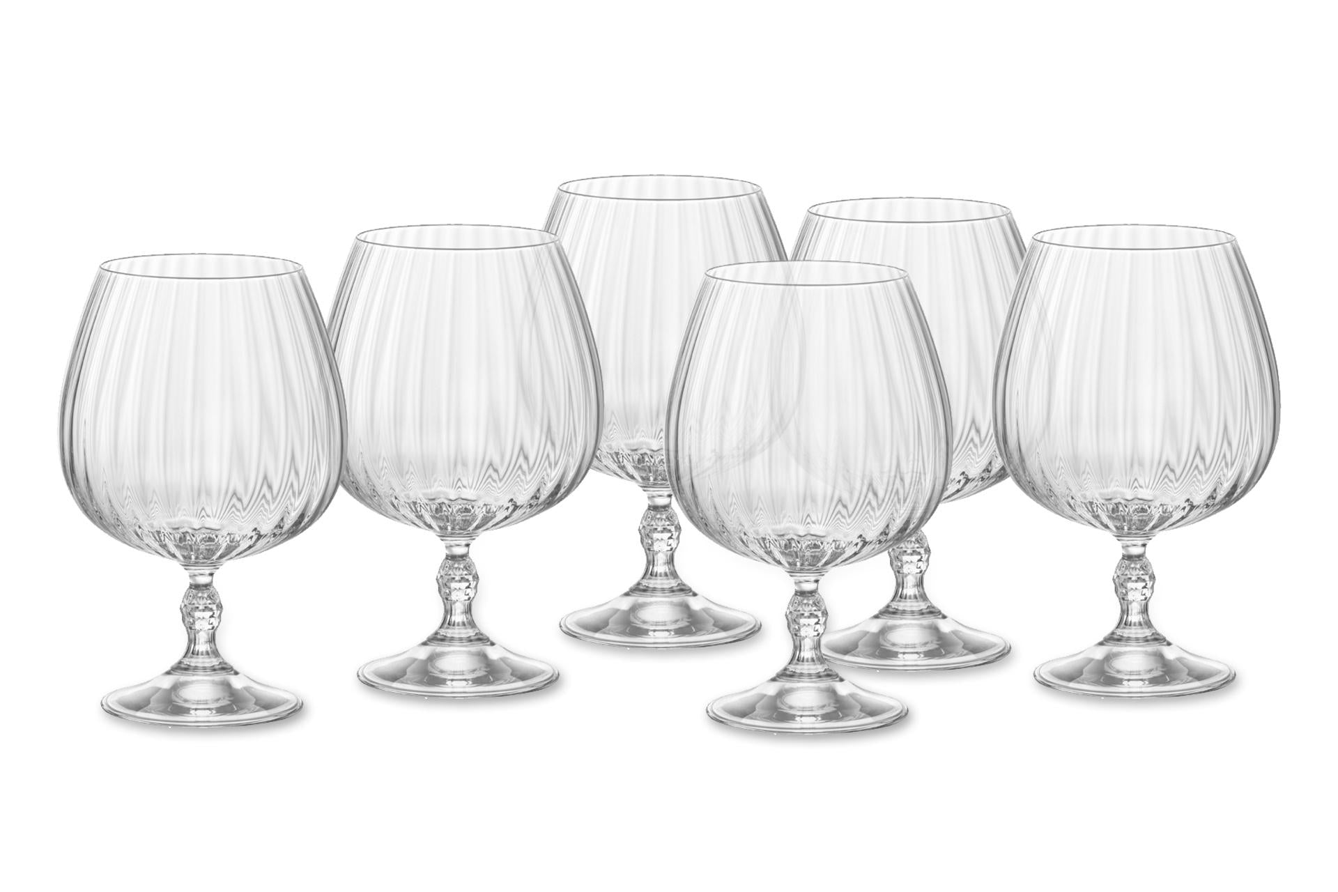 Bormioli Rocco America '20s Set 6 Calici Cognac Cl 65 - H 16.5 cm Ø10.7 cm - Set 6 Pz