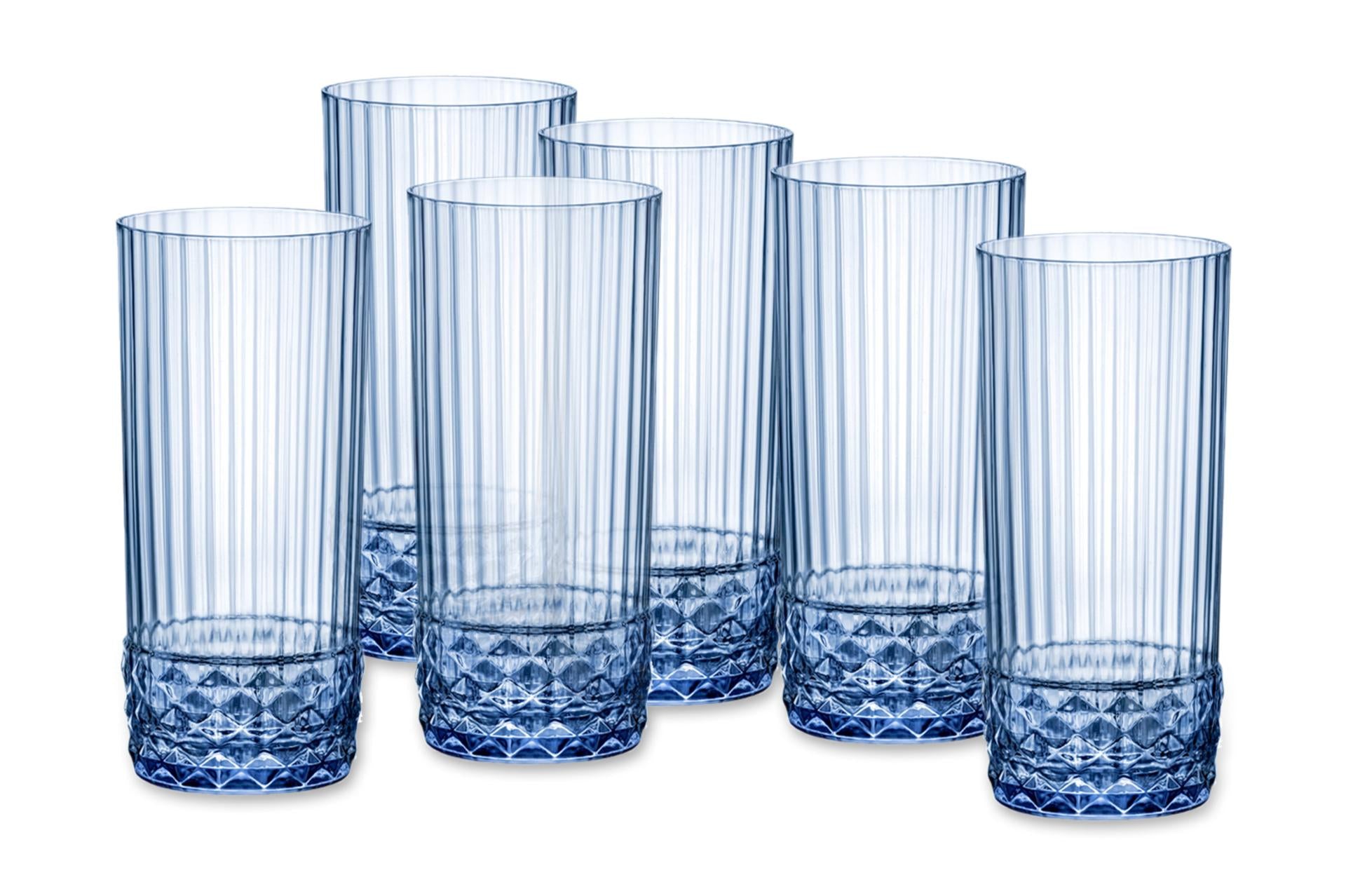 Bormioli Rocco America '20s Bicchieri Cooler Blu Zaffiro 49 cl - Confezione da 6 - Set 6 Pz 1