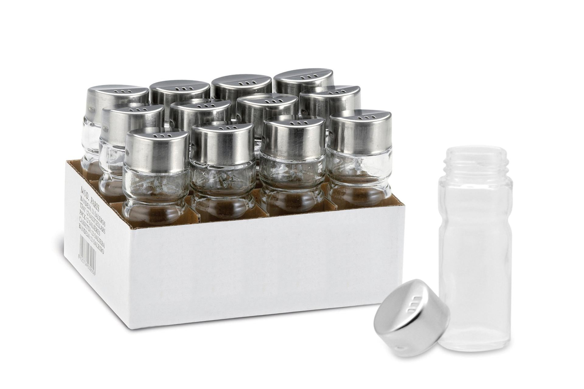 Comas Set 12 Salini In Vetro e Acciaio Inox - Adatti per Sale e Pepe - Set 12 Pz 3