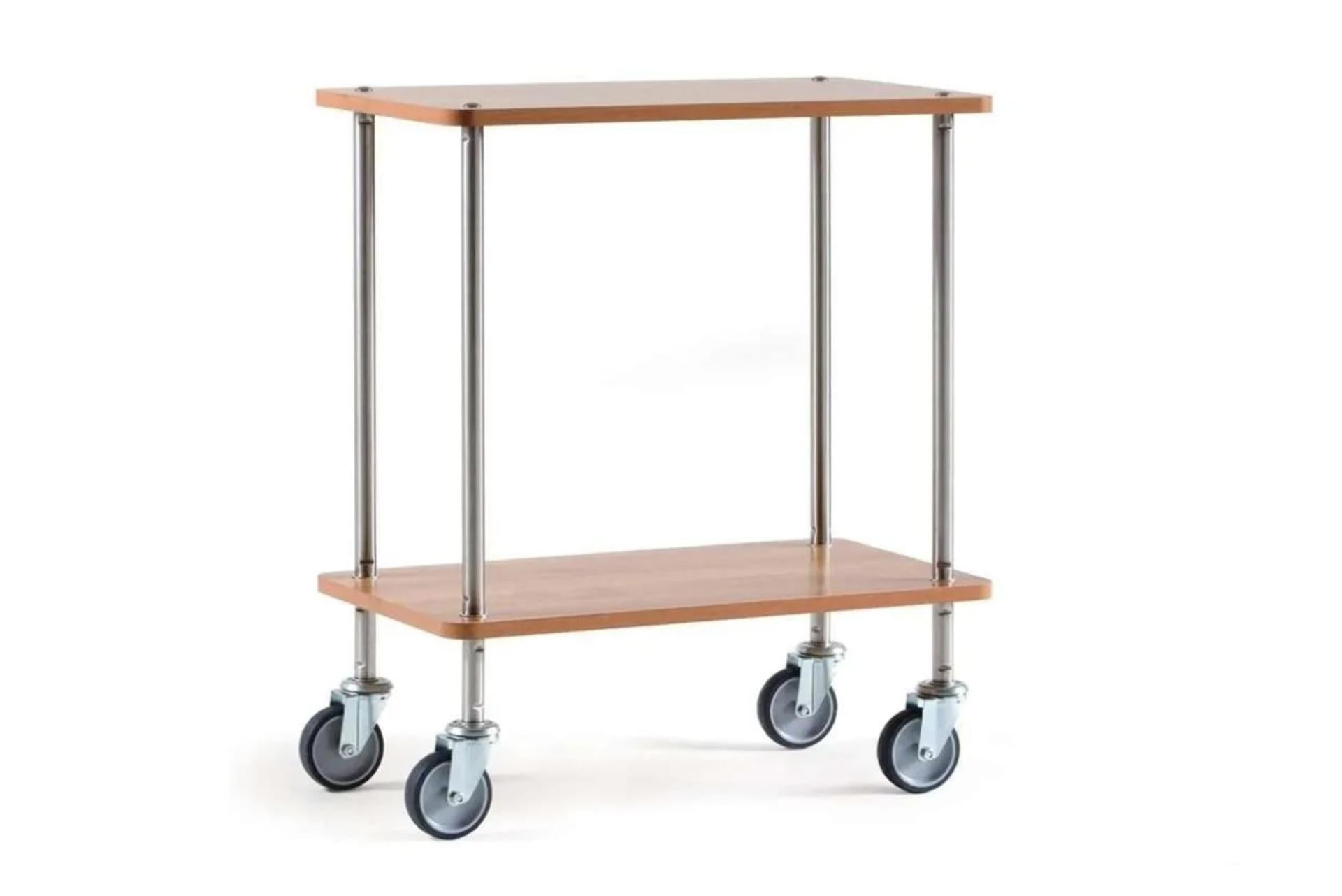 Gi Metal Carrello di Servizio Inox "Gueridon" 2 Piani Bilaminato - 70x40xH76.5 cm